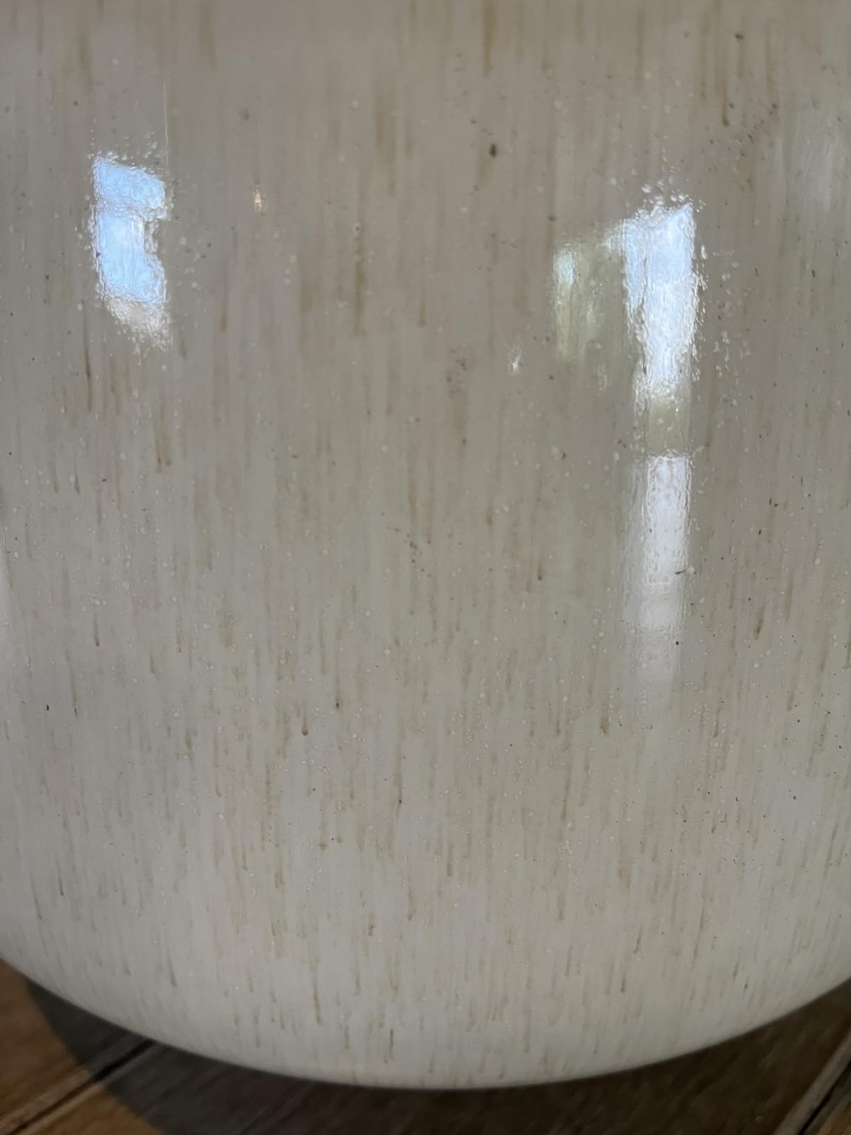LE TAUCI Ceramic Planter, 10 Inch, Large Plant Pot, Reactive Glaze Beige, Drainage Hole & Saucer, Modern Home Decor customer photo 1