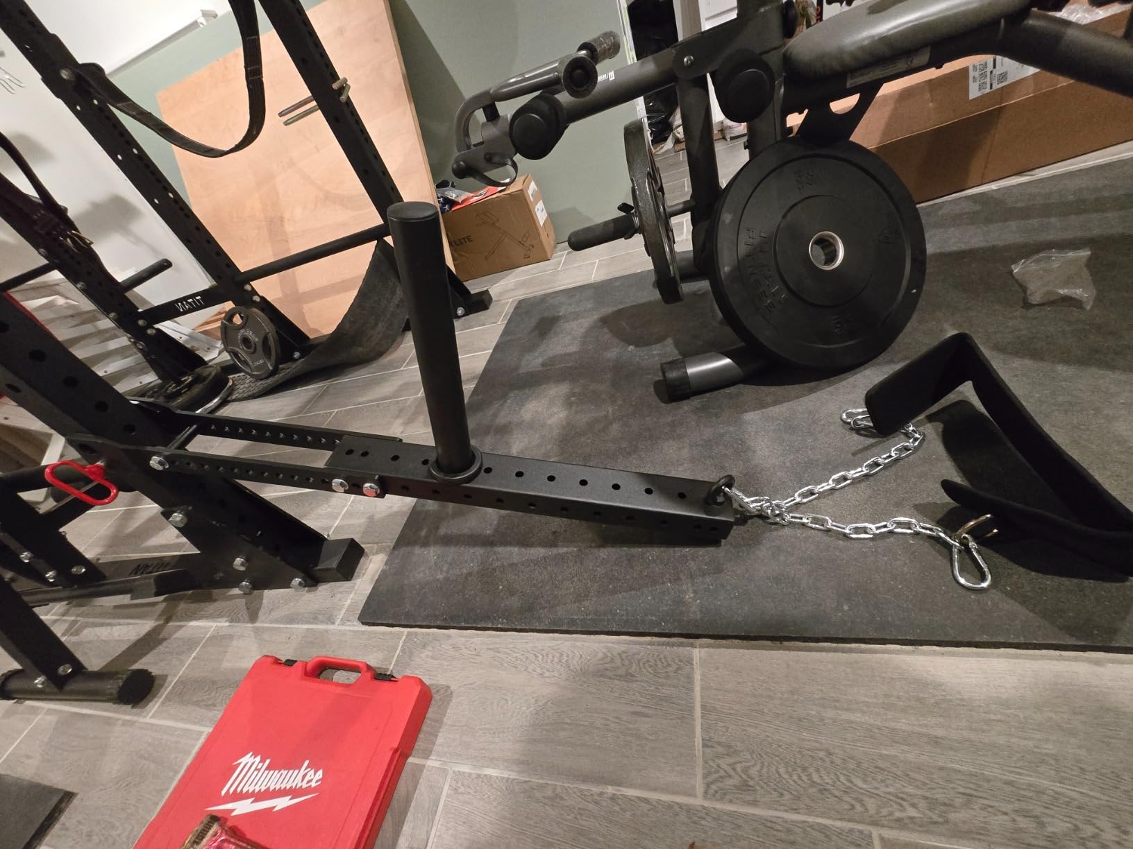 Belt Squat Attachment, 1100 lbs Weight Capacity, Fit All Racks-Universal Belt Squat System, Adjustable Length, No Assembly Required - Best Choice for Squat, Belt Included customer photo 1
