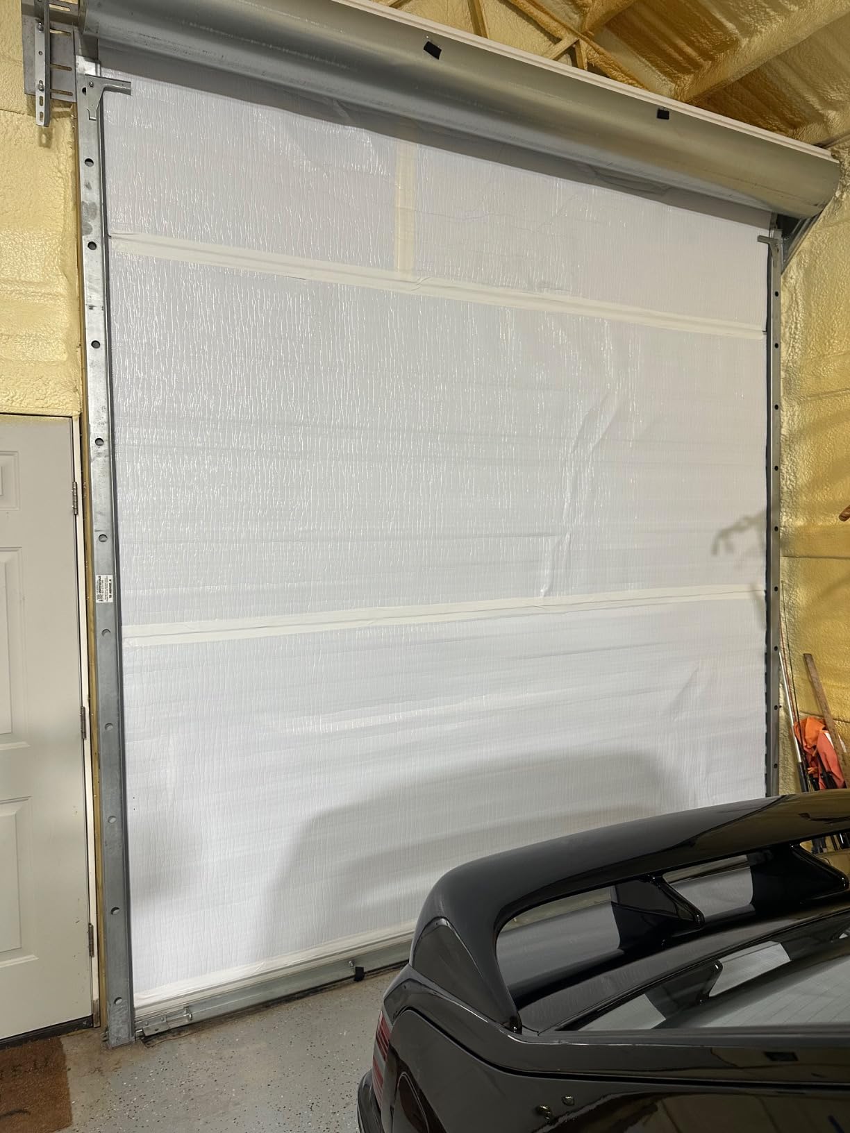 BlueTex Roll Up Garage Door Insulation Kit for Cooling Down Metal Buildings - Easy to Install Complete Insulation for Garage Doors Up to 12'x12' - Covers 150 Sq Ft of Large Single Door customer photo 1