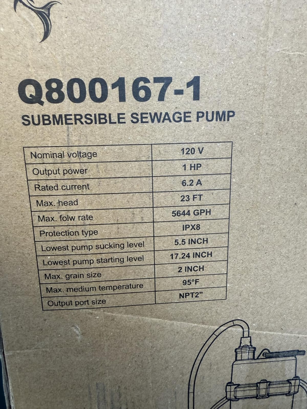 LANCHEZ 1HP 6600 GPH Submersible Sewage Pump, Heavy Duty Cast Iron Effluent Pump with Automatic Tethered Float Switch customer photo 1