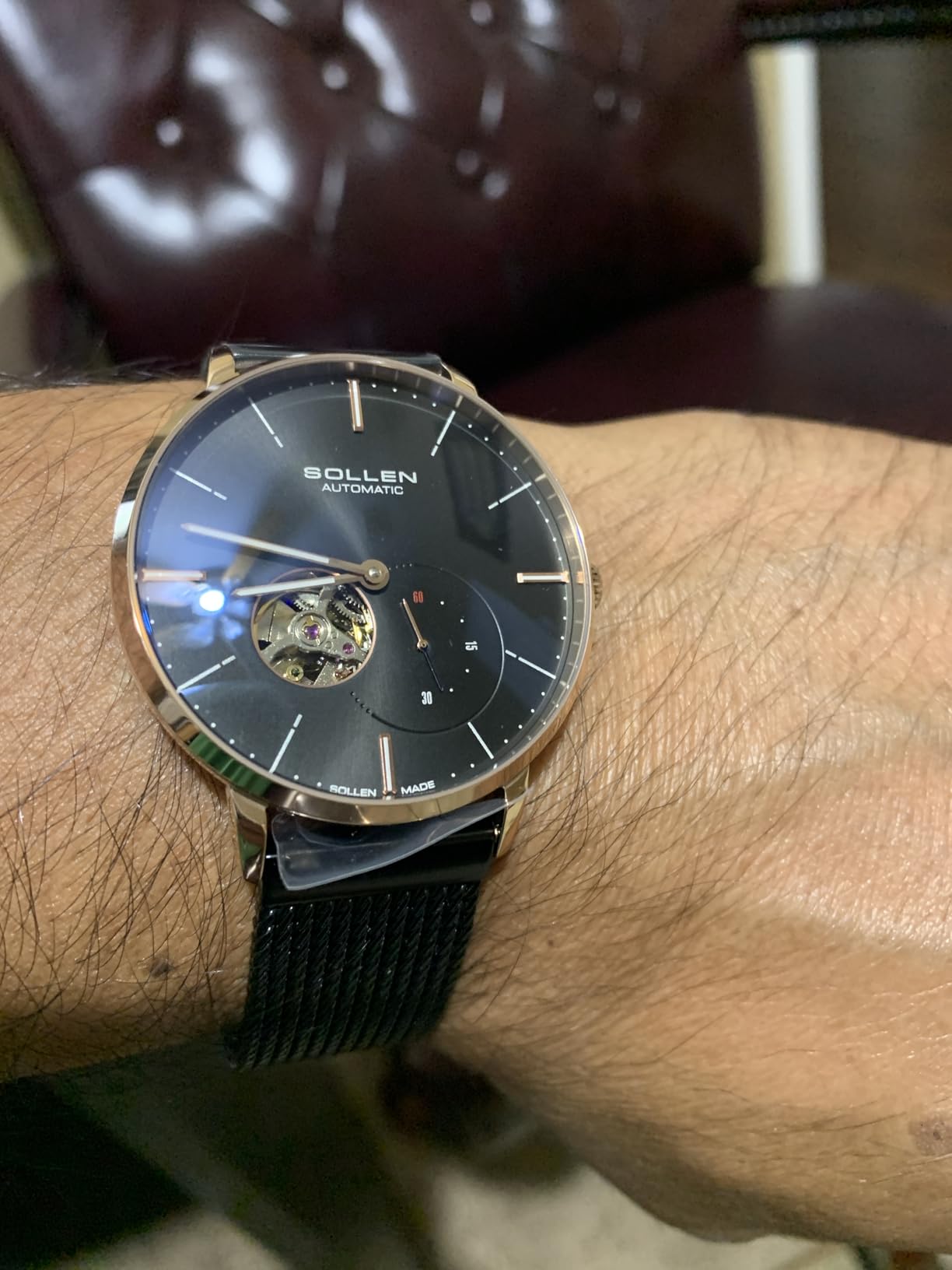 Men's Skeleton Automatic Watch, Dress Minimalist Mechanical Watches customer photo 2