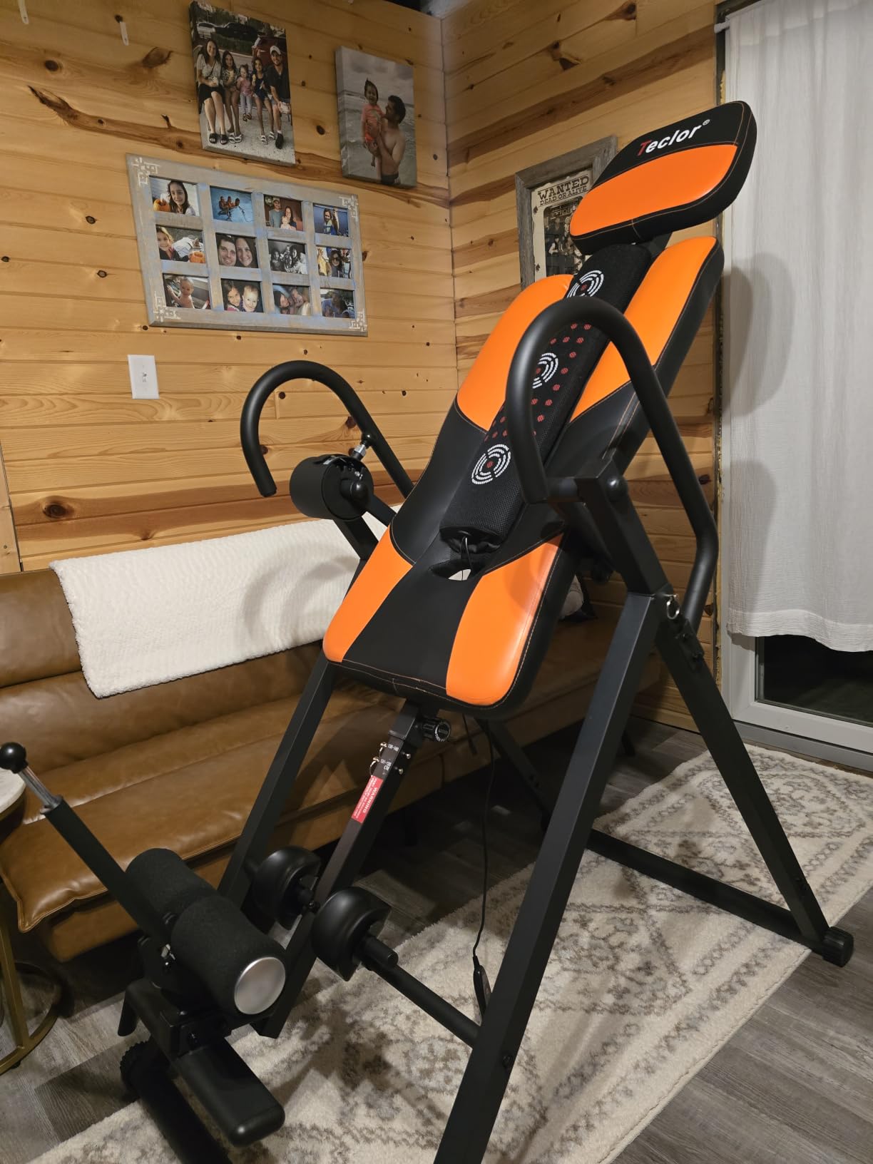 Teclor Inversion Table,Advanced Heat and Massage Function,Strength Training Inversion Table for Back Pain Relief,Heavy Duty Inversion Table 350 lbs Capacity with Wider and Thickened Backrest customer photo 1