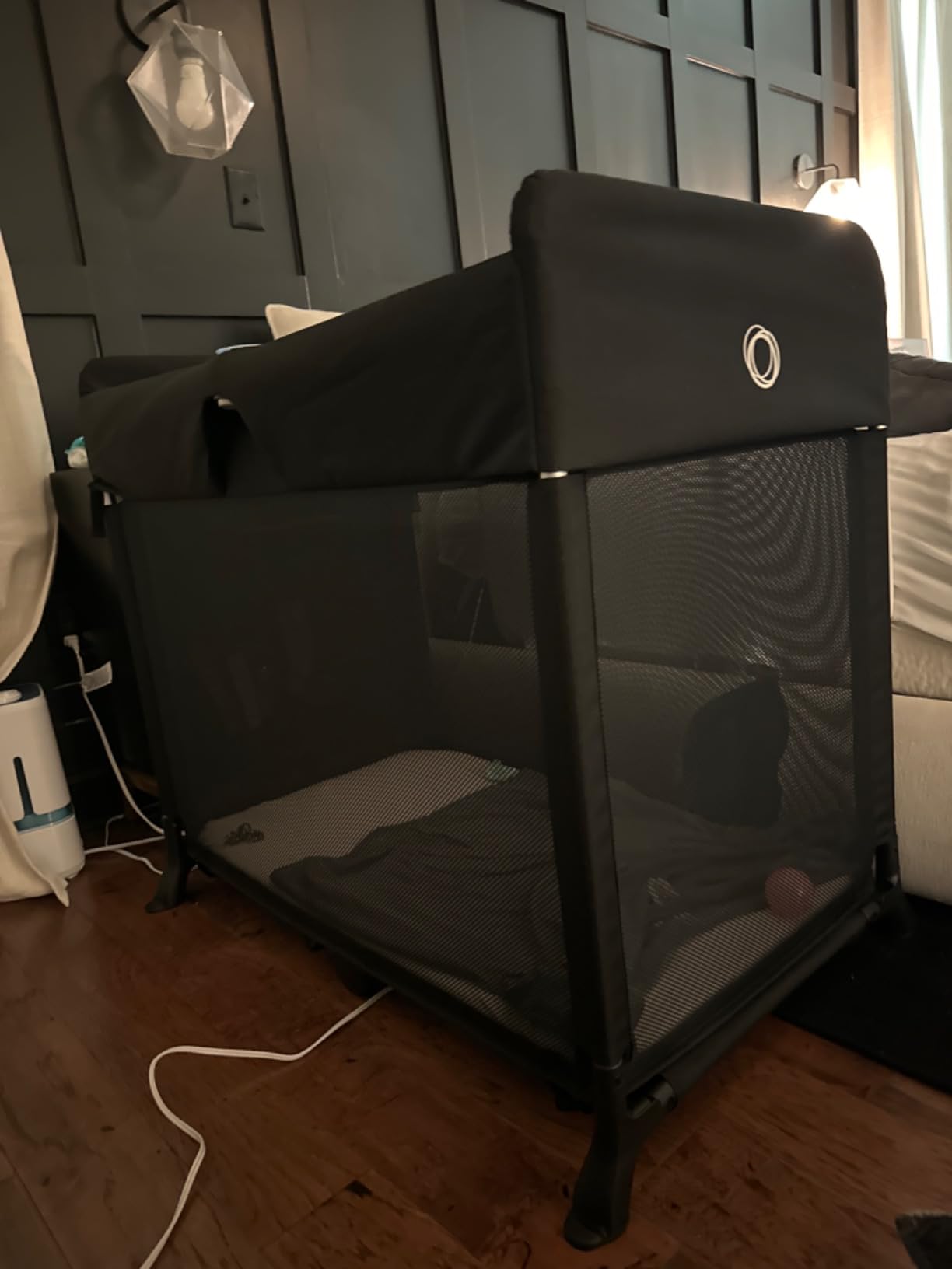 Bugaboo Stardust Portable Playard 1 Second Fold Travel Play Yard | Built-in mattress, zip-in bassinet, mesh airflow panels, travel bag included, Taupe customer photo 1