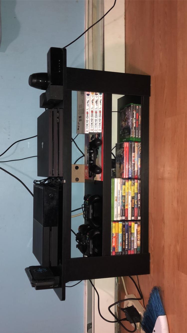 Furinno Jensen TV Stand, 4-Tier Corner Entertainment Center with Storage Shelf, TV Console for TV up to 55 Inch, Open Back, for Living Room, Bedroom, Espresso customer photo 1
