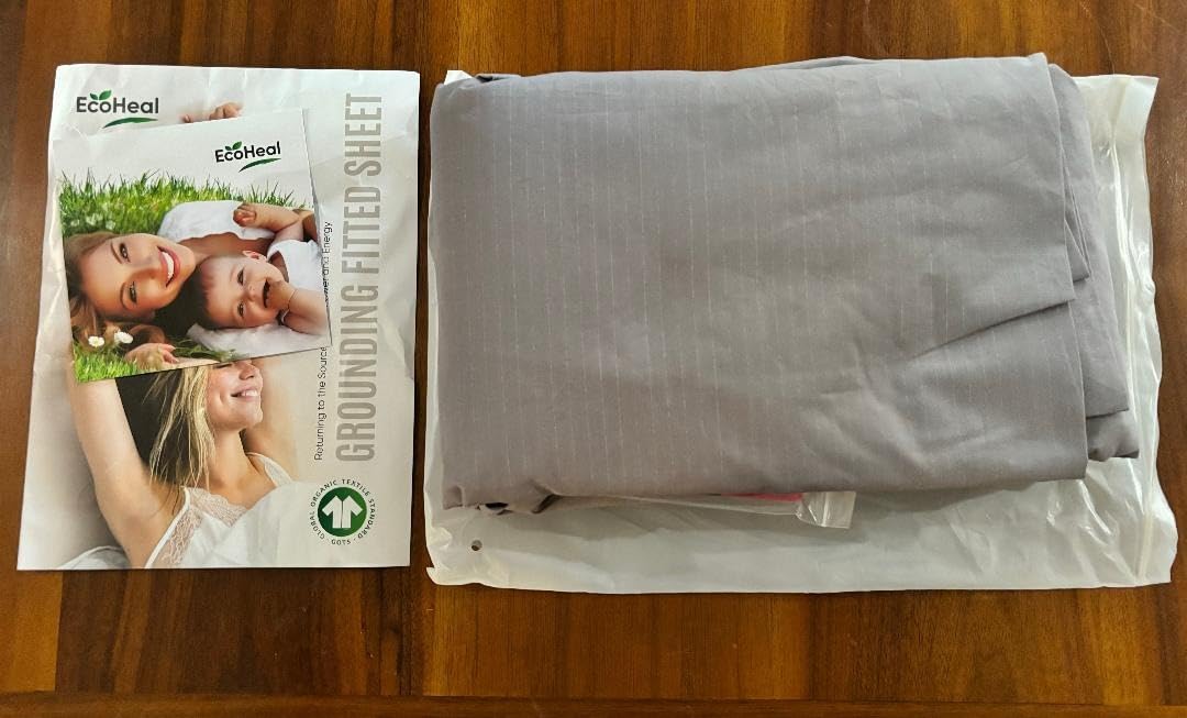 Earth Grounding Sheets Queen Size with 12% Silver Fiber & 4% Silk & 84% Cotton - Gray - Quality Certified Grounded Well Bed Sheet - Conductive Fitted Sheet for Better Sleep customer photo 2