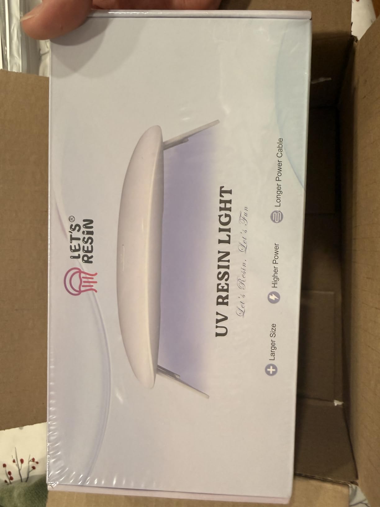 LET'S RESIN UV Resin Light, Portable Curing Lamp, White | Portable UV Resin Lamp Provides a Practical Curing Area for Jewelry Making, Resin Molds and DIY Craft Projects customer photo 1