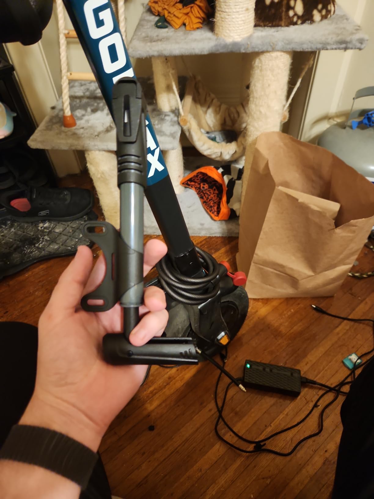 BV Mini Bike Pump Portable Frame Pump, Shock Pump for Bike Shock, Air Ball Pump Inflator with Ball Pump Needles, Mini Pump Fits Presta & Schrader- Smart Valve customer photo 2