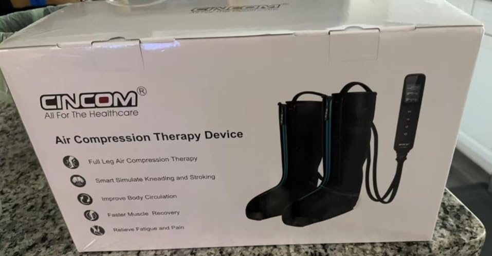 CINCOM Leg Massager for Circulation and Pain Relief, FSA - HSA (Non-Heating) | Air Compression Massager for Foot and Leg 3 Modes 3 Intensities Helpful for Lymphedema Edema Restless and Relaxation customer photo 2