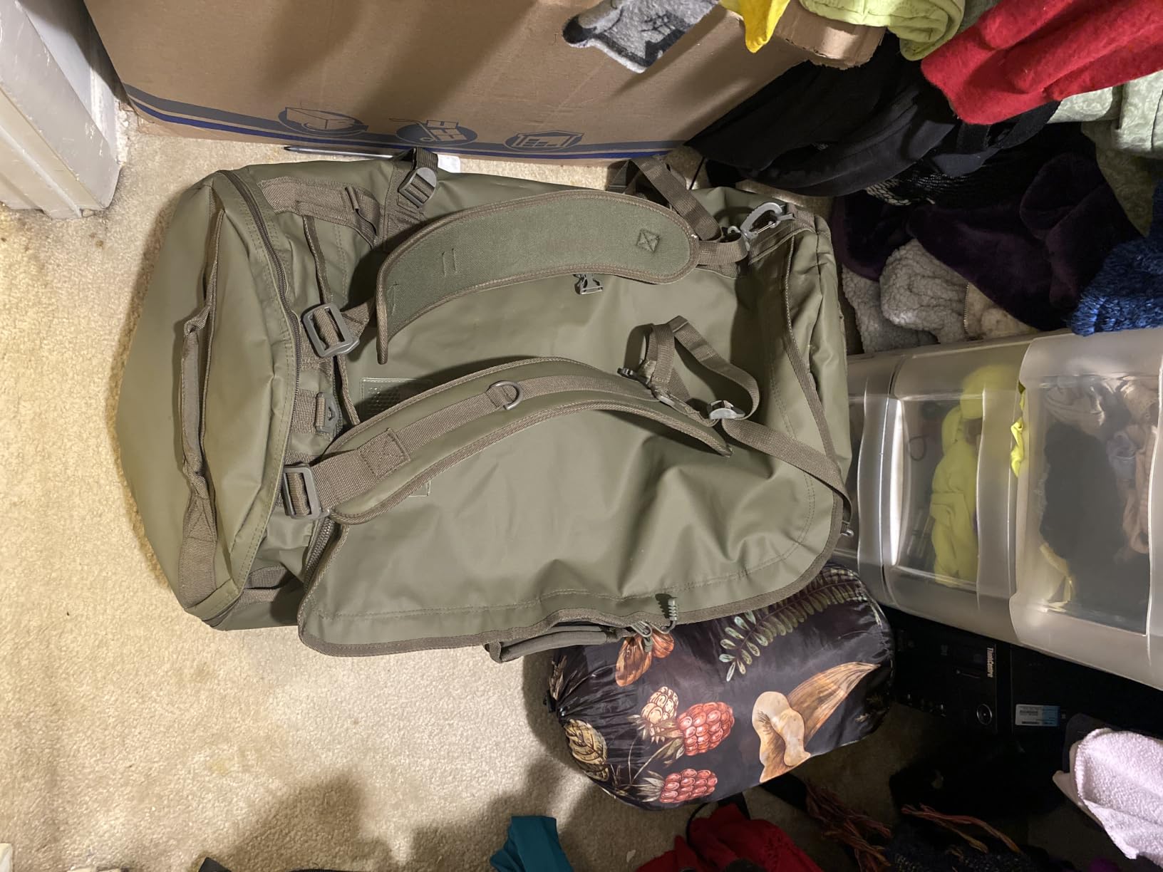 Haimont Heavy Duty Convertible Travel Duffel Backpack, Army Green, 45L customer photo 2
