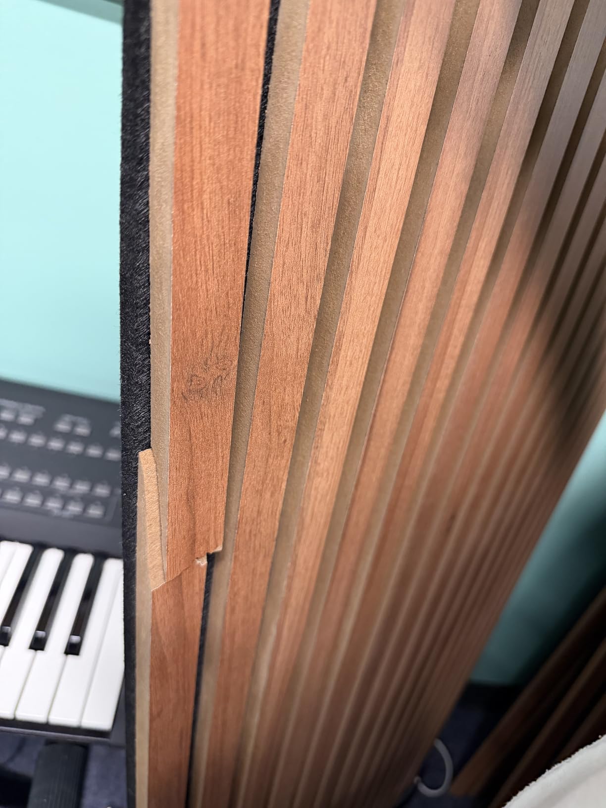 Art3d 4 Pack 47.2 x 23.6in. Wood Slat Acoustic Panels for Wall and Ceiling - 3D Fluted Sound Absorbing Panel with Wood Finish - Teak customer photo 2