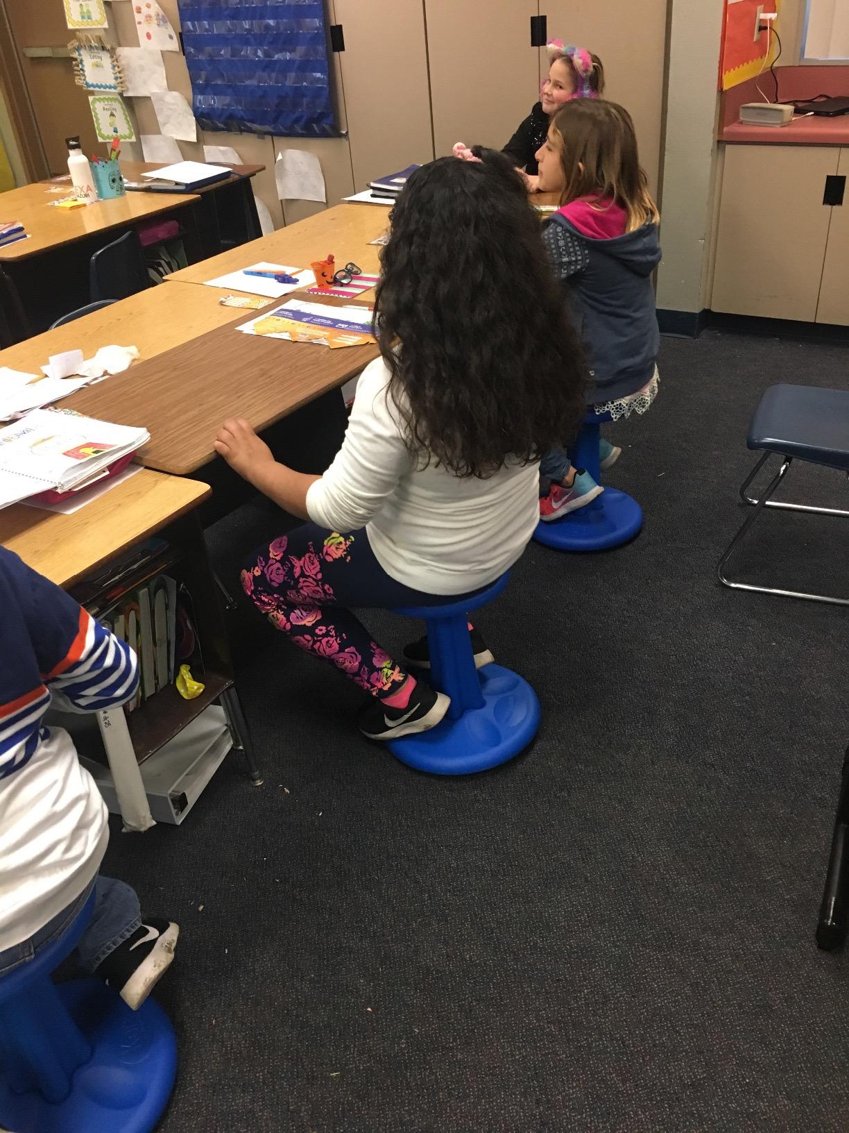 Kore Kids Wobble Stool, Ages 6-7, 14in, Teal | Anti-tip base; antimicrobial protection; Made in USA; wiggle chair for classroom & home encourages active sitting customer photo 2