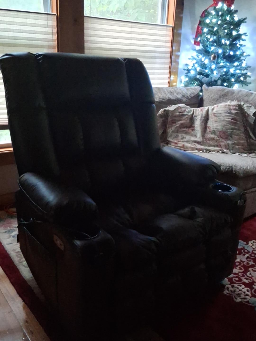 MCombo Oversized Dual Motor Power Lift Recliner Chair for Elderly R7891 | Heat and Massage, Zero Gravity Lift Chair, Infinite Position, USB Ports, Big & Tall, Faux Leather (Large-Wide, Grey) customer photo 2