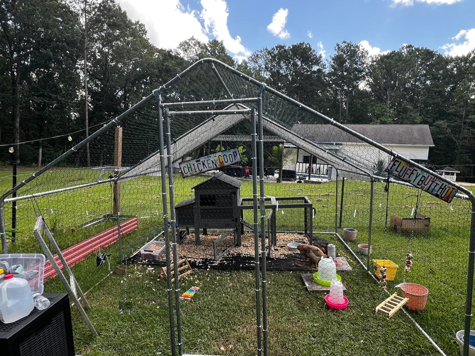 Outvita Chicken Coop, 13x10 FT Large Metal Chicken House, Poultry Habitat Cage with Waterproof Cover, Walk-in Chicken Run Pen for Small Animals, Yard, Farm, Patio customer photo 2
