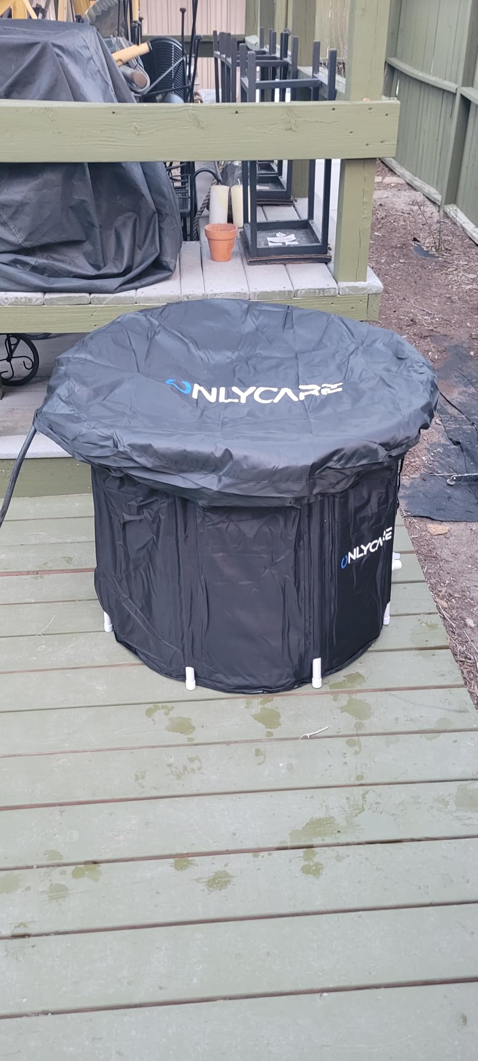 ONLYCARE Upgrade XXL 135 Gal Ice Bath Tub for Athletes - Cold Plunge Tub with Cover - Multiple Layered Cold Water Portable Ice Pod for Therapy Recovery at Home Outdoor Gym Use customer photo 1