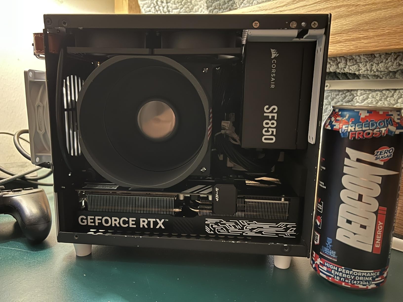 SGPC K66 Lite 8.4L Mini ITX Case, Tempered Glass Gaming Chassis | 8.4L tempered glass gaming case with direct GPU layout, 135mm air cooler support, 120mm AIO, and ARGB fan customer photo 2