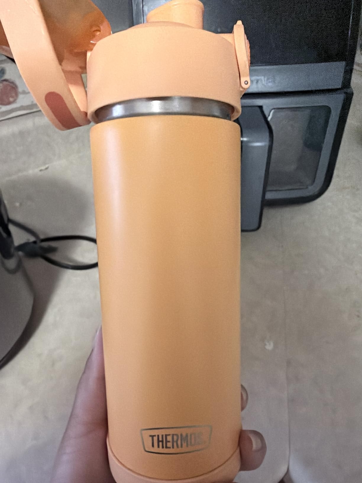 Thermos FUNTAINER Water Bottle with Spout, 16oz, Orange | Kids Stainless Steel Insulated Water Bottle, Keeps Drinks Cold Longer for School & Play, BPA-Free customer photo 1