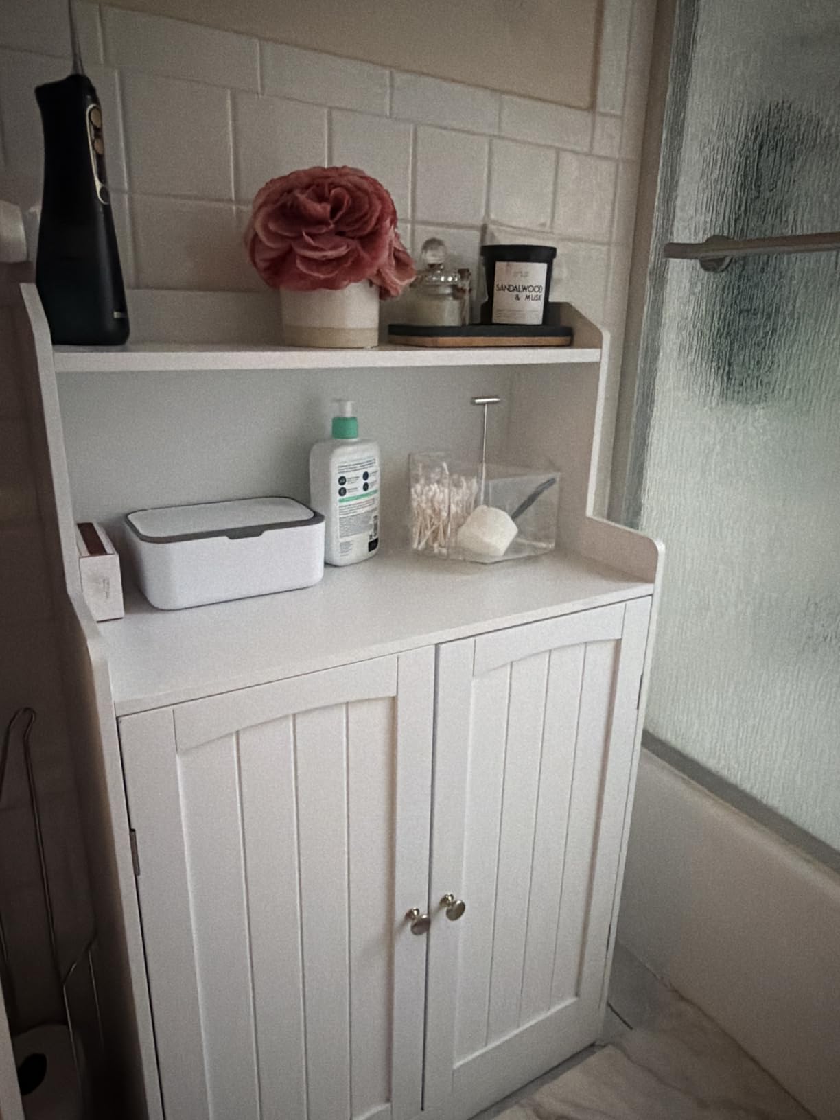 VASAGLE Tall Bathroom Storage Cabinet, Floor Cabinet with 2 Doors, 39.4