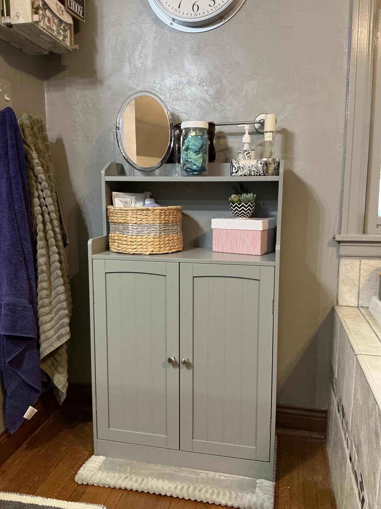VASAGLE Tall Bathroom Storage Cabinet, Floor Cabinet with 2 Doors, 39.4