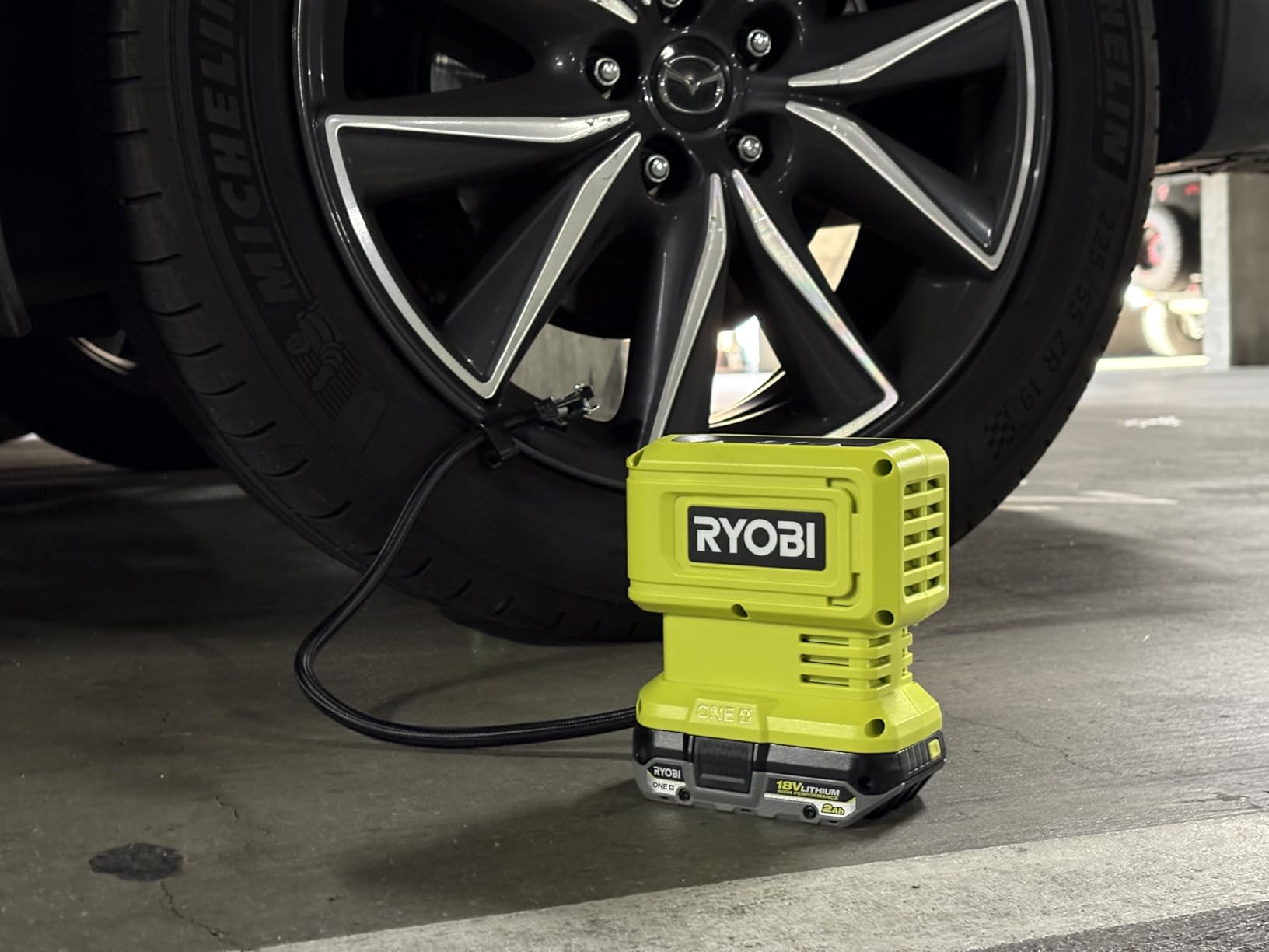 Ryobi 18 V One+ 11 Bar Wireless Compressor - Tyre and Ball Inflation - Comes with 3 Tips (without Battery) - RPI18 customer photo 2
