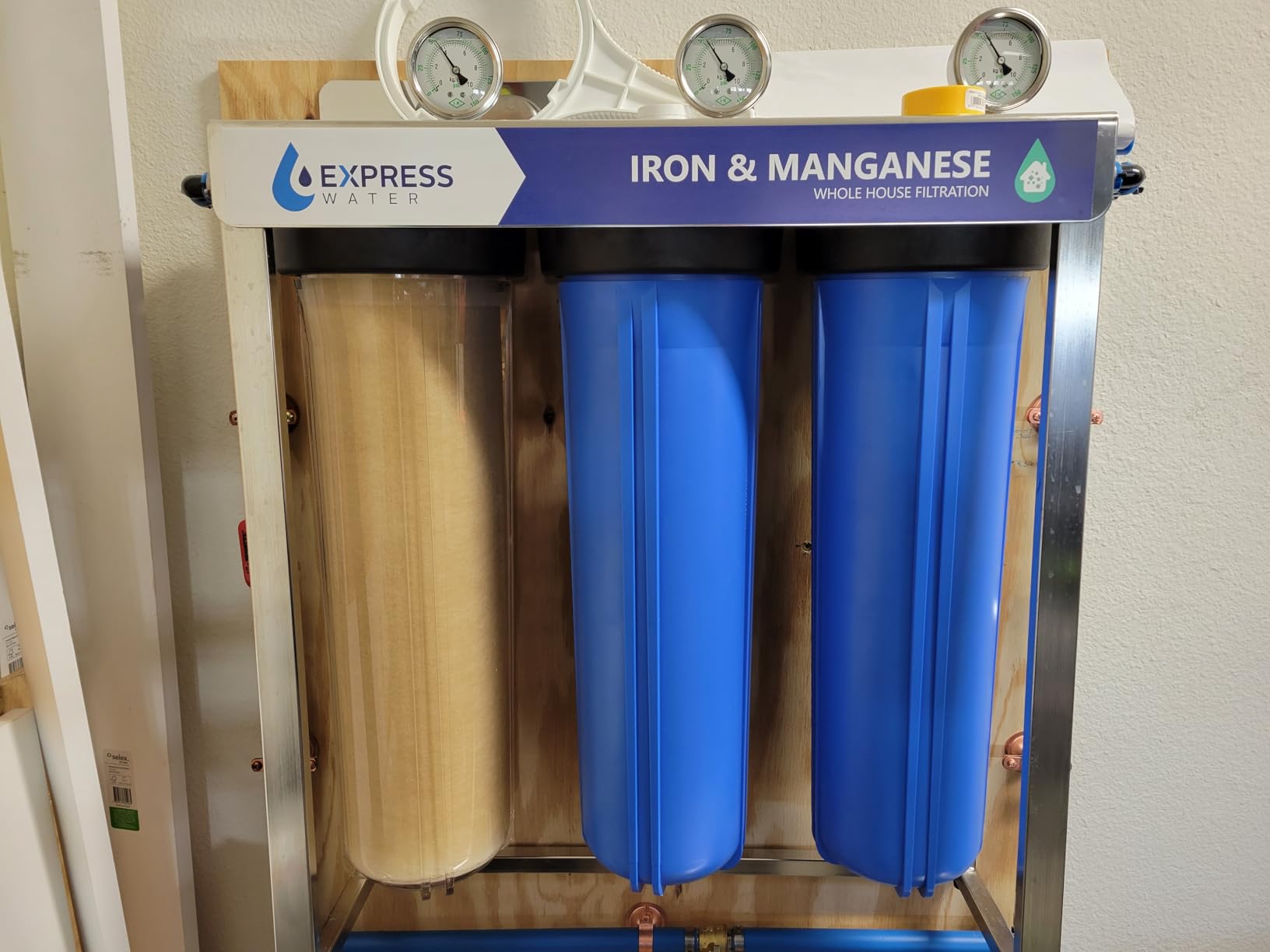 Express Water Whole House Water Filter System, Iron & Manganese, 3-Stage | Removes Stains and Color from Glassware and Laundry | NSF Certified Filters | Protects Pipes and Appliances customer photo 2