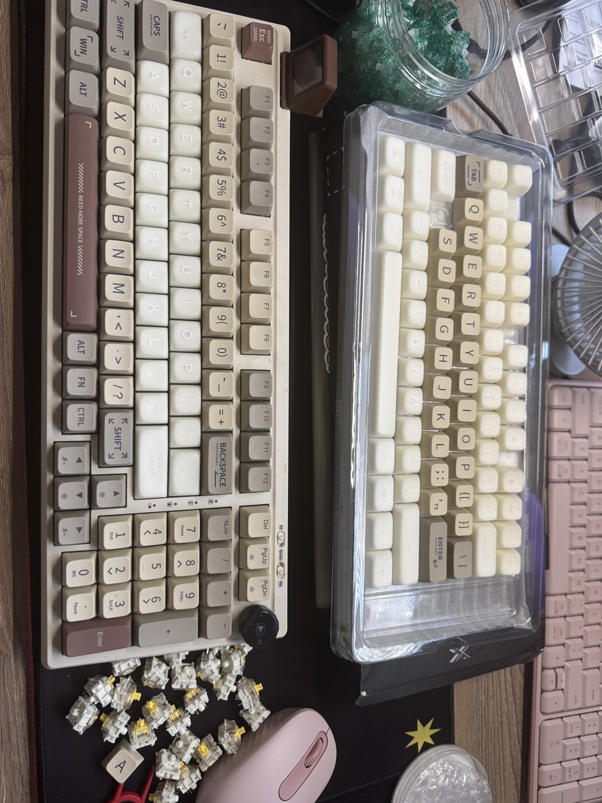 XVX White Jade Keycaps, Double Shot PBT Keyboard Keycaps 132 Keys MDA Profile Keycap Set Compatible with 60%/65%/75%/TKL/96%/100% US Layout Cherry MX Switches Mechanical Keyboard customer photo 1