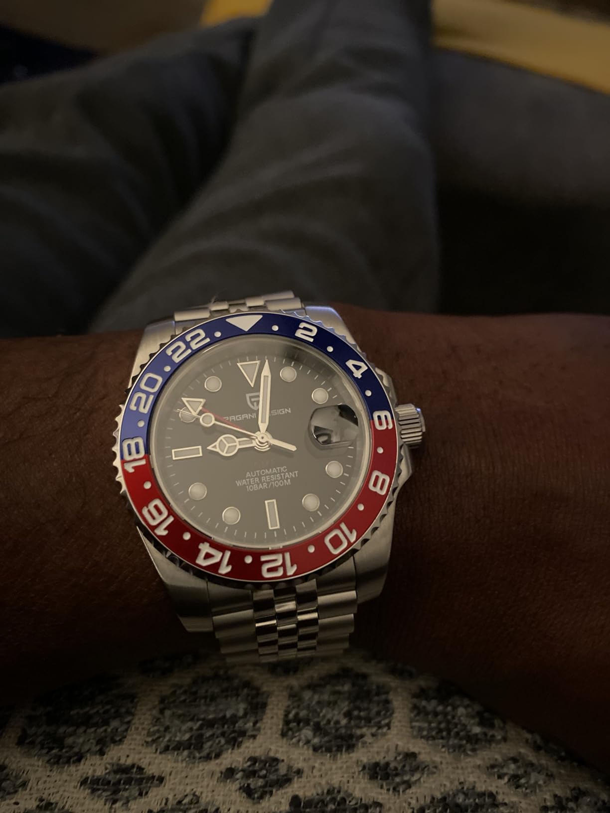 Pagani Design GMT Automatic Mechanical Men's Watch Rotating Ceramic Bezel Stainless Steel Watch with Date Function Men's Sport Watch customer photo 1