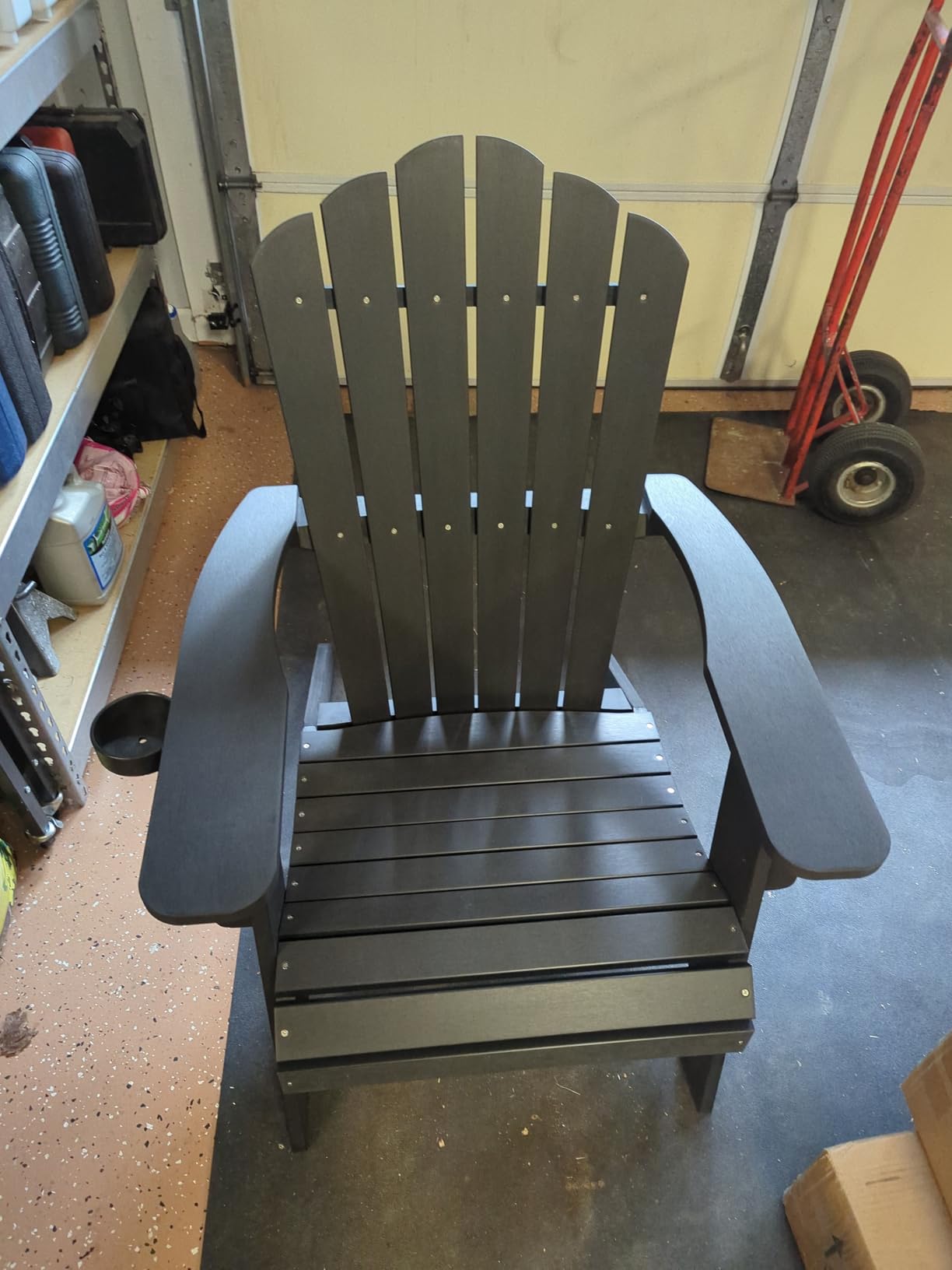 Psilvam Oversized Adirondack Chair with Cup Holder (1pc, Light Gray) | Poly Lumber Patio Chairs,350Lbs Support, All Weather Patio Chairs for Fire Pit Deck Backyard Patio Outdoor Garden customer photo 2