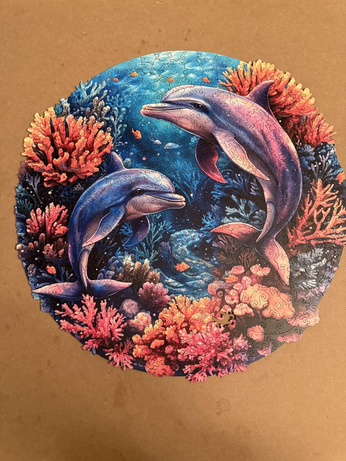 Qiuenisray 500 Piece Puzzles for Adults, Wooden Octopus Jigsaw Puzzles | FSC Certified Cool Puzzles, Unique Shape Ocean Puzzle Piece, Wall Decor, Wood Creative Gift for Family Game 16.9x16.9 in customer photo 2