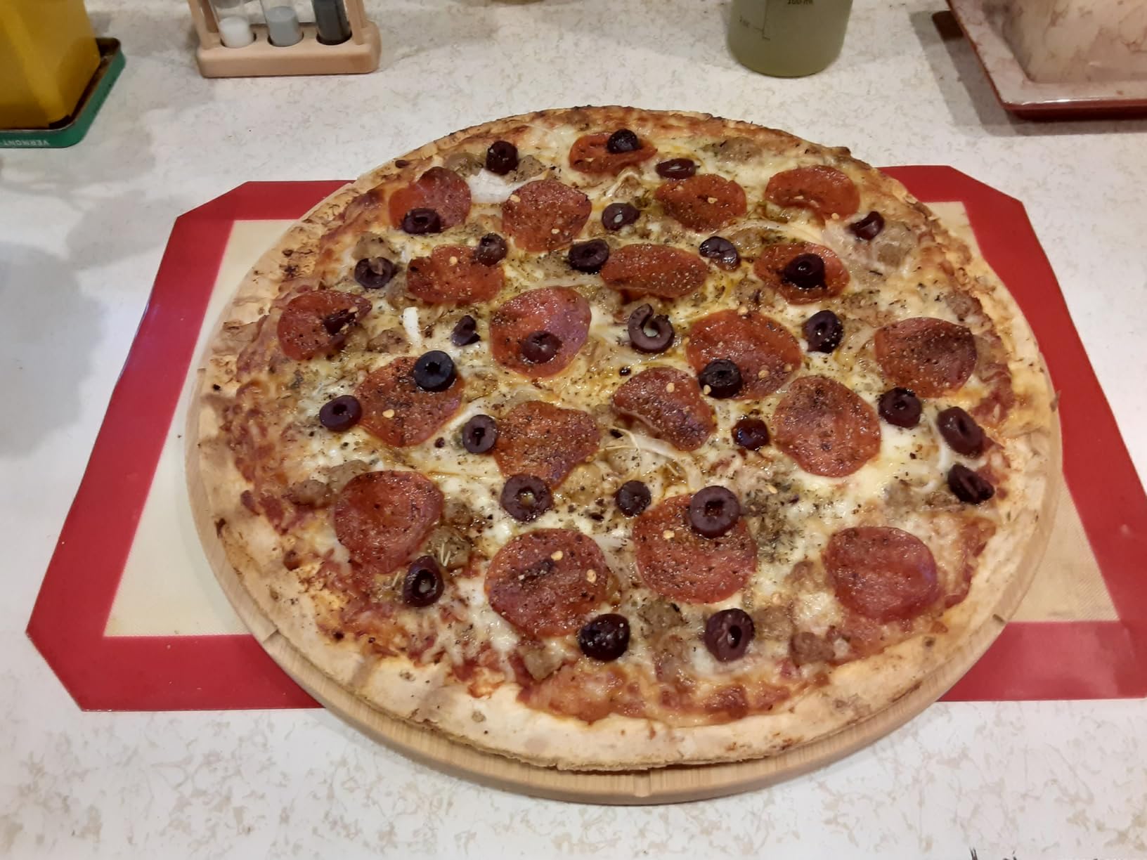 16inch Pizza Cutting Board Round Large Bamboo Wooden Prep Platter Tray customer photo 2