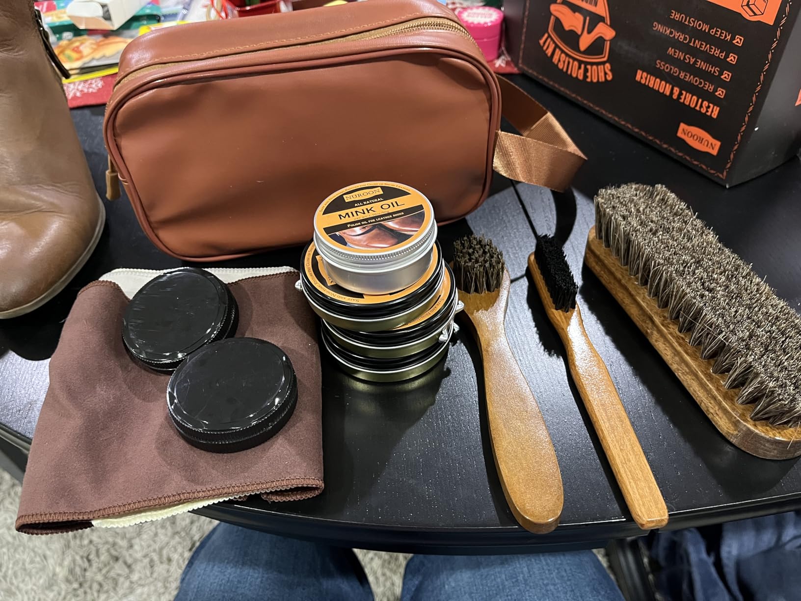 13Pcs Leather Boots Polish Wax Kit, Complete Shoe Shine Kit Leather Cream customer photo 1