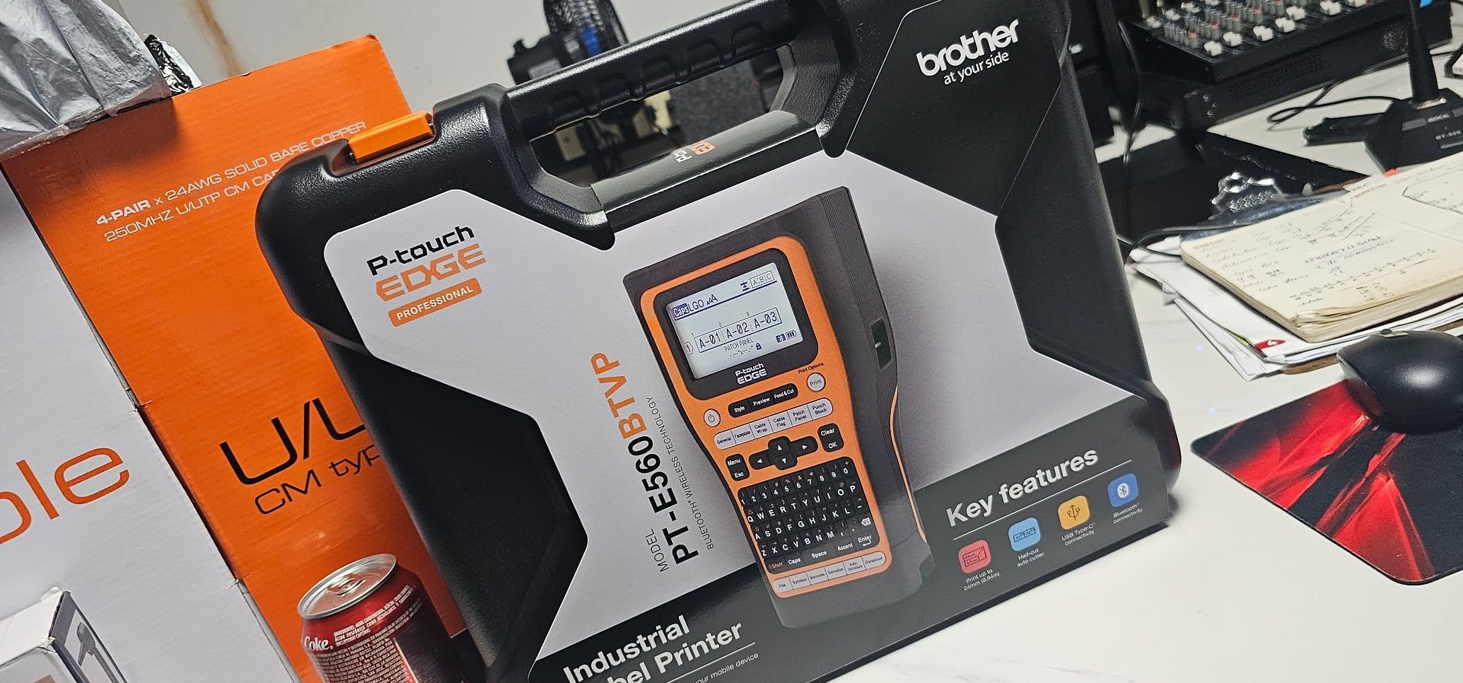 Brother PT-E560BT Industrial Label Printer Bluetooth Cutter | Advanced handheld label printer with Bluetooth, dual cutter, and support for 24mm labels customer photo 1