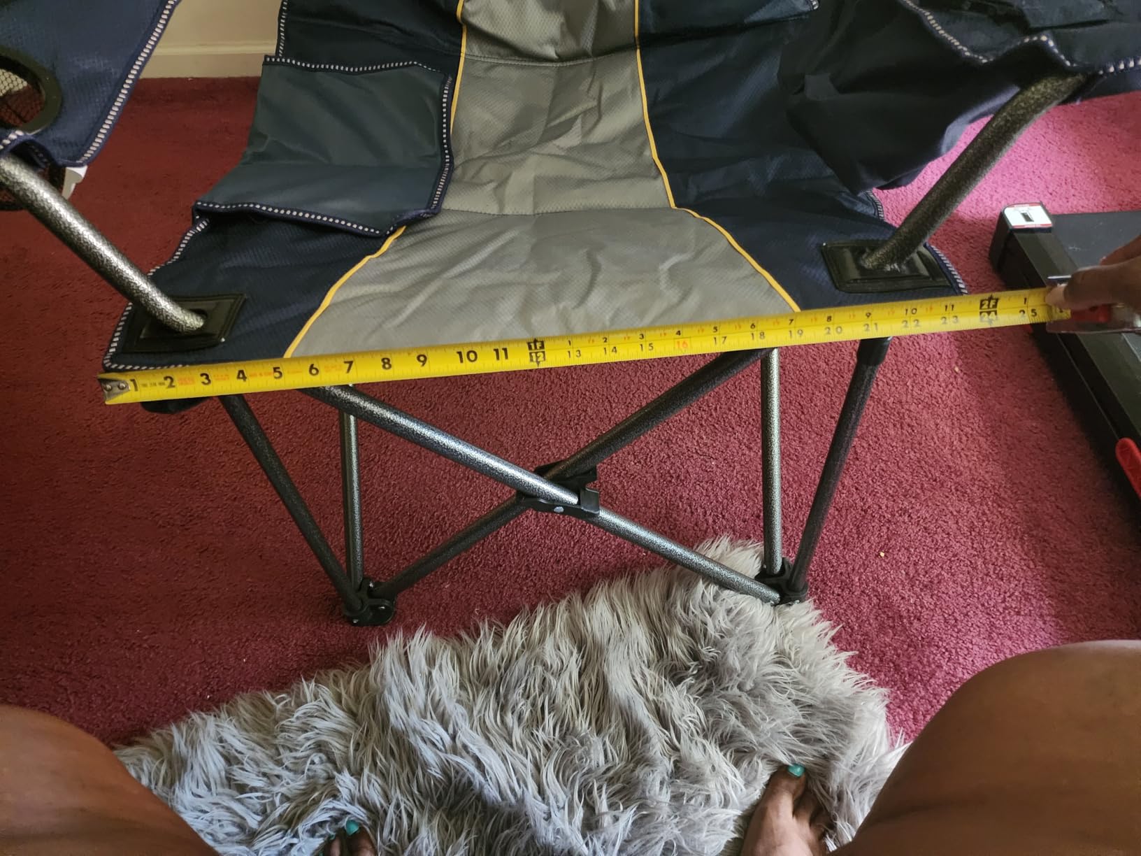 ALPHA CAMP Oversized Fully Padded Camping Chairs with Lumbar Support | Heavy duty 500 LBS, Steel Frame, Sturdy, Durable, Cooler Bag, 600D Oxford fabric, Cup holder, Carry Bag, Pocket, Easy to set up customer photo 2