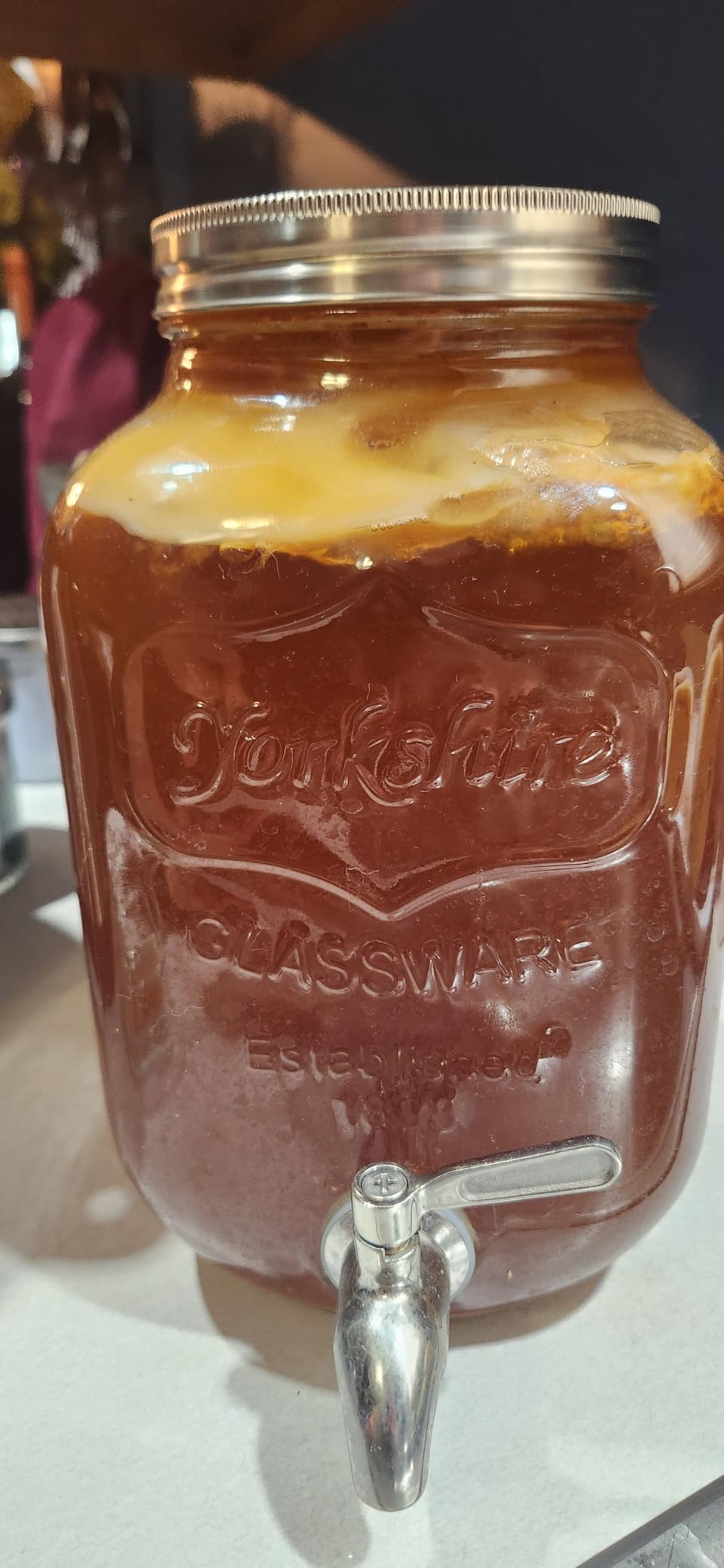 Kombucha Continuous Brewing Jar with Spigot - Gallon Glass Jar Dispenser & Scoby Starter Hotel with Mesh Lid & Airtight Lid - Designed by kitchentoolz for Home Fermentation customer photo 2