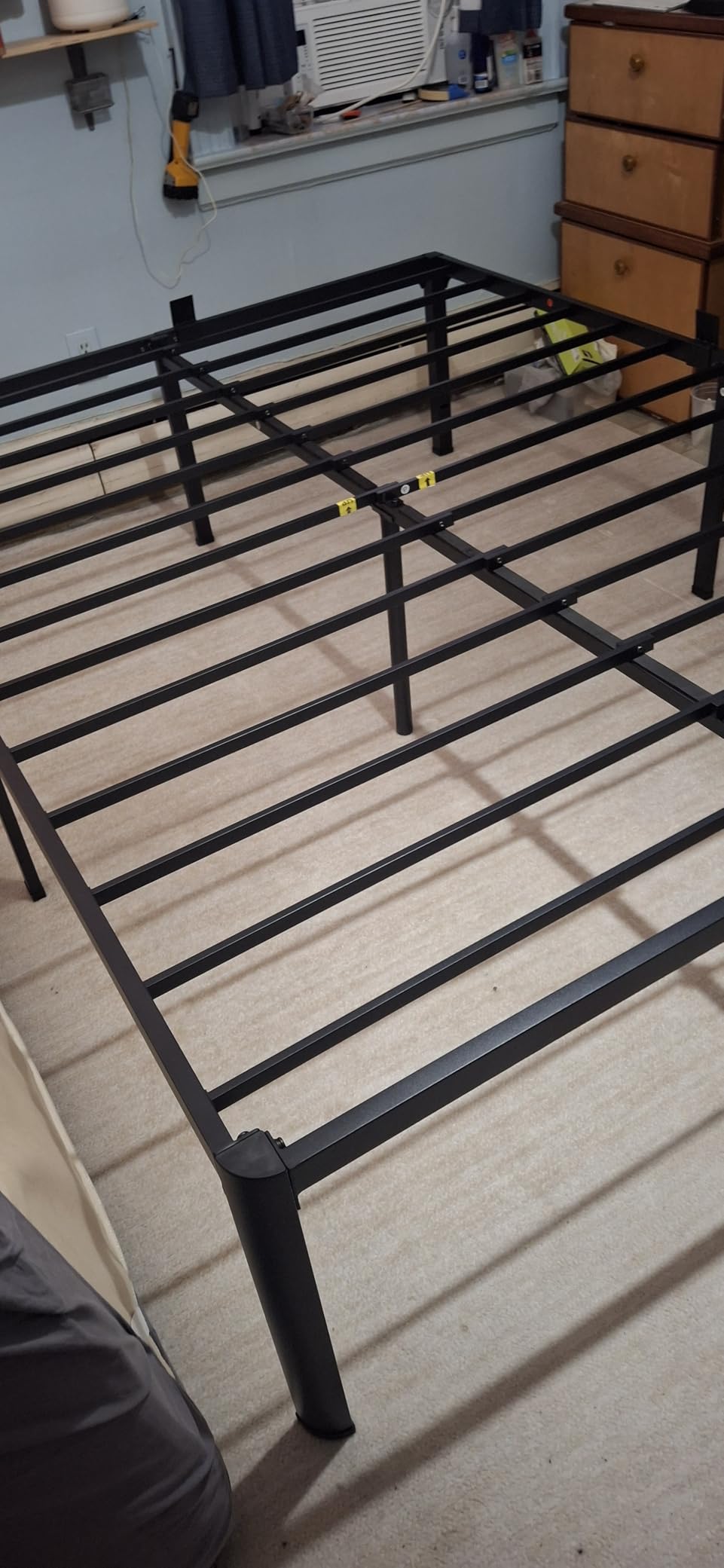 Superay 20 Inch Queen Size Metal Platform Bed Frame with Round Corners Leg | Storage Space Under High Bed Frame, Heavy Duty Steel Slats Support, Noise Free, Easy Assembly, No Box Spring Needed, Black customer photo 1