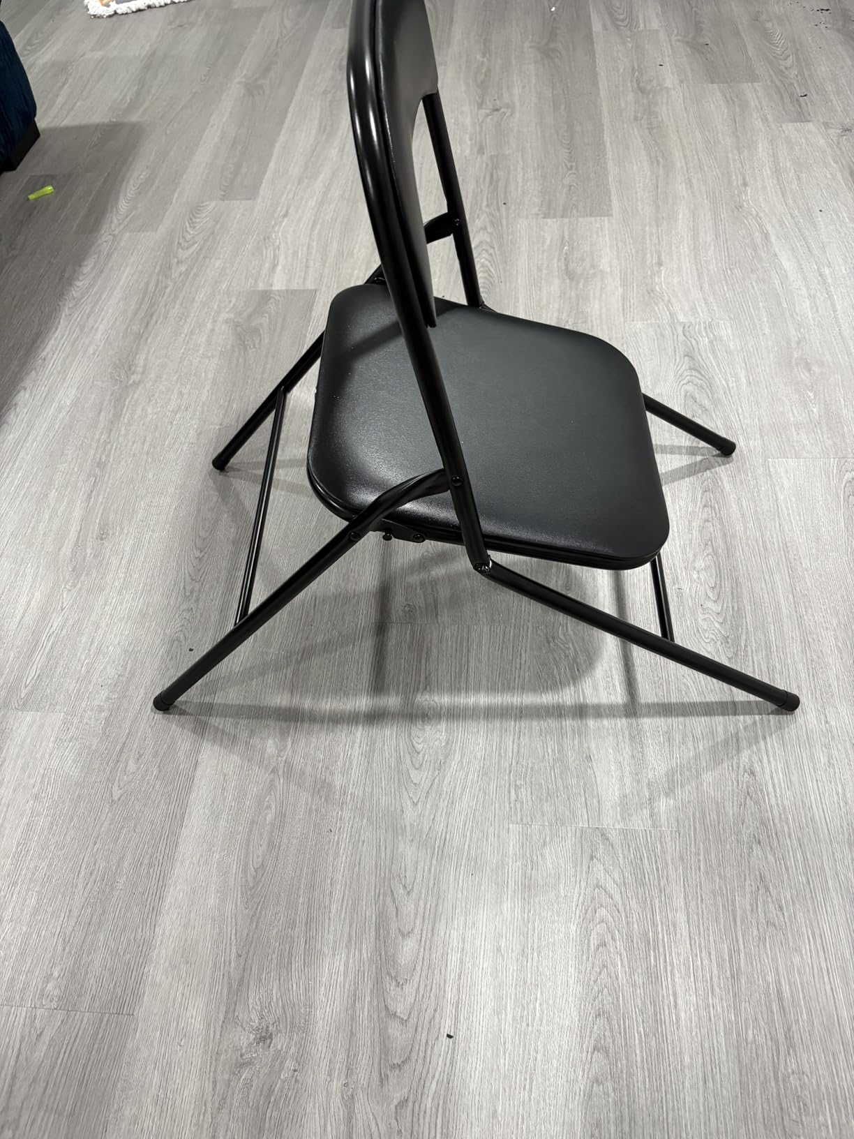 VECELO Folding Card Table and Chair Set of 5 Foldable with Padded Upholstery Tabletop, Metal, Black customer photo 2