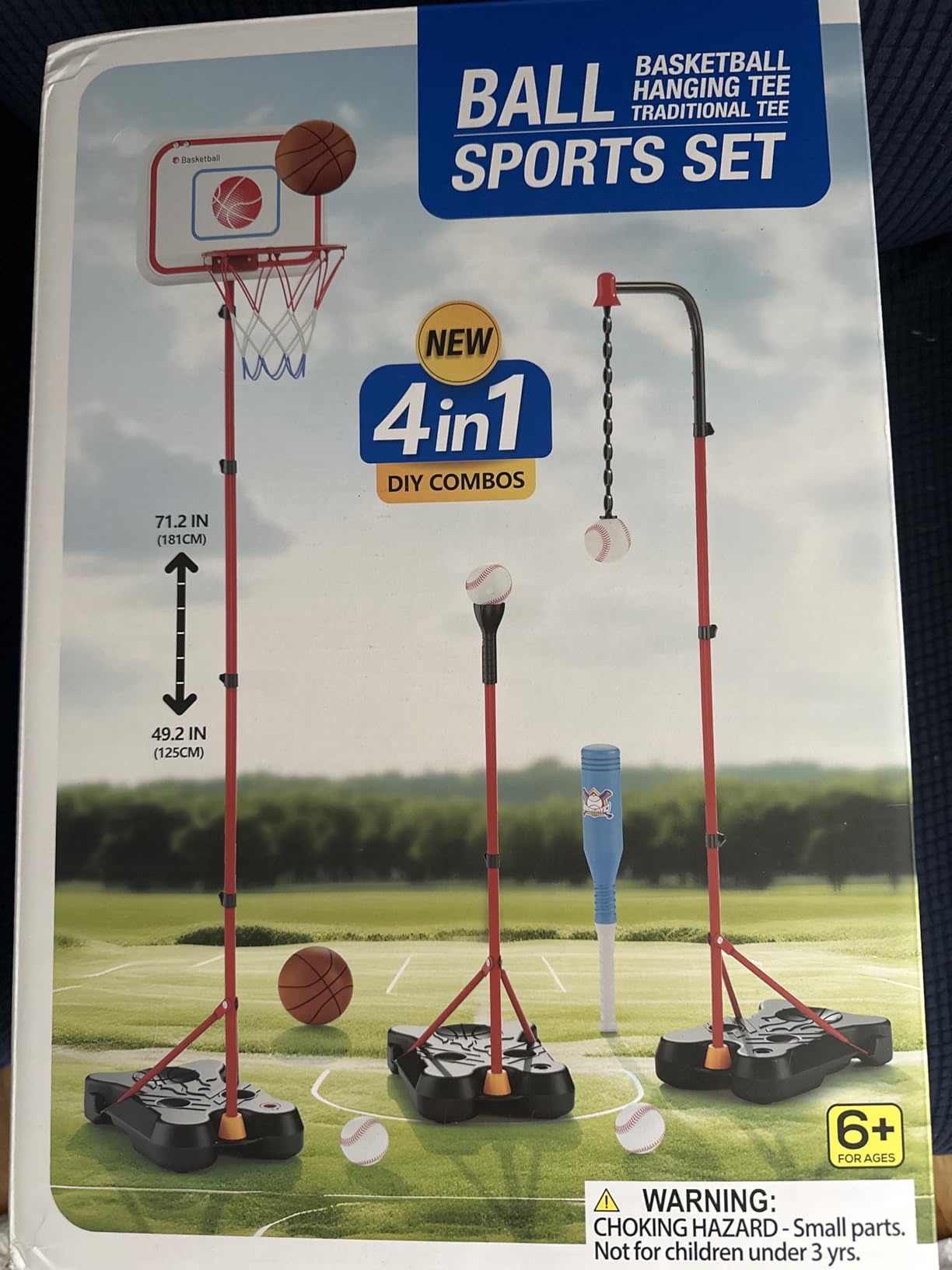 HopeRock 2 in 1 Kids Basketball Hoop and T Ball Set | Adjustable basket ball Stand, Hanging Tee Baseball for Toddlers Boys Ages 2 3 4 5 6 7 8 Years Old, Outdoor Indoor Toys Gifts customer photo 1