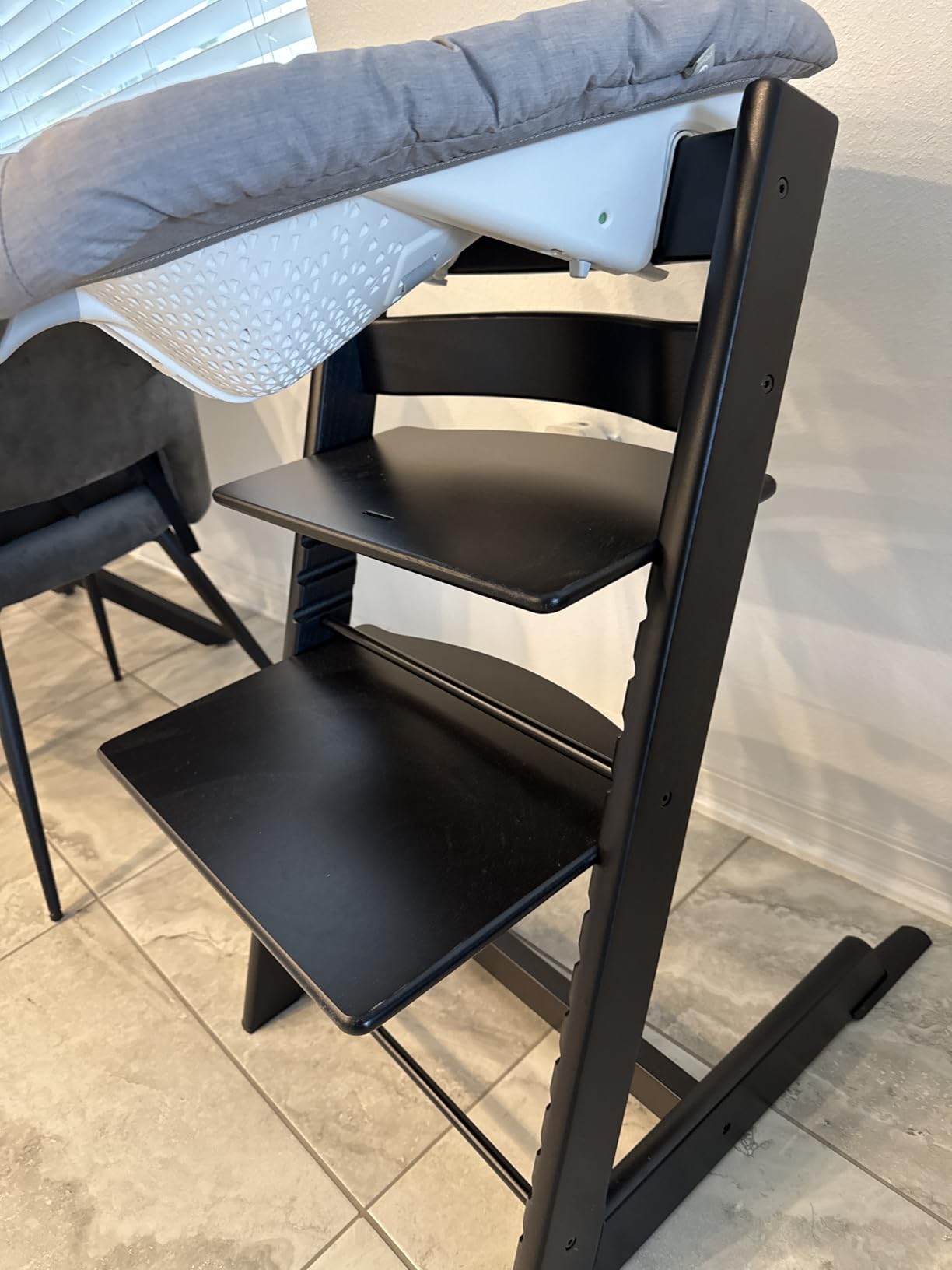 Stokke Tripp Trapp High Chair 2 with Newborn Set and Tray, Natural/Grey | Includes Chair, Newborn Set, Baby Set, Removable Harness, Tray, Ages 0-36 Months, Solid Wood, Adjustable 5-Point Harness customer photo 1