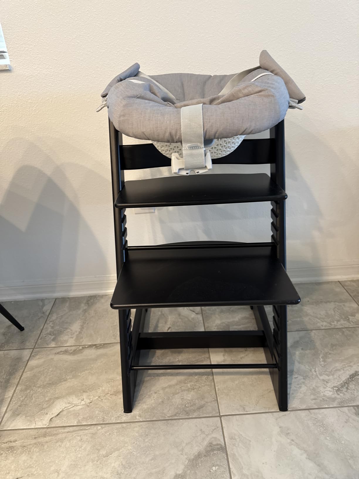 Stokke Tripp Trapp High Chair 2 with Newborn Set and Tray, Natural/Grey | Includes Chair, Newborn Set, Baby Set, Removable Harness, Tray, Ages 0-36 Months, Solid Wood, Adjustable 5-Point Harness customer photo 2