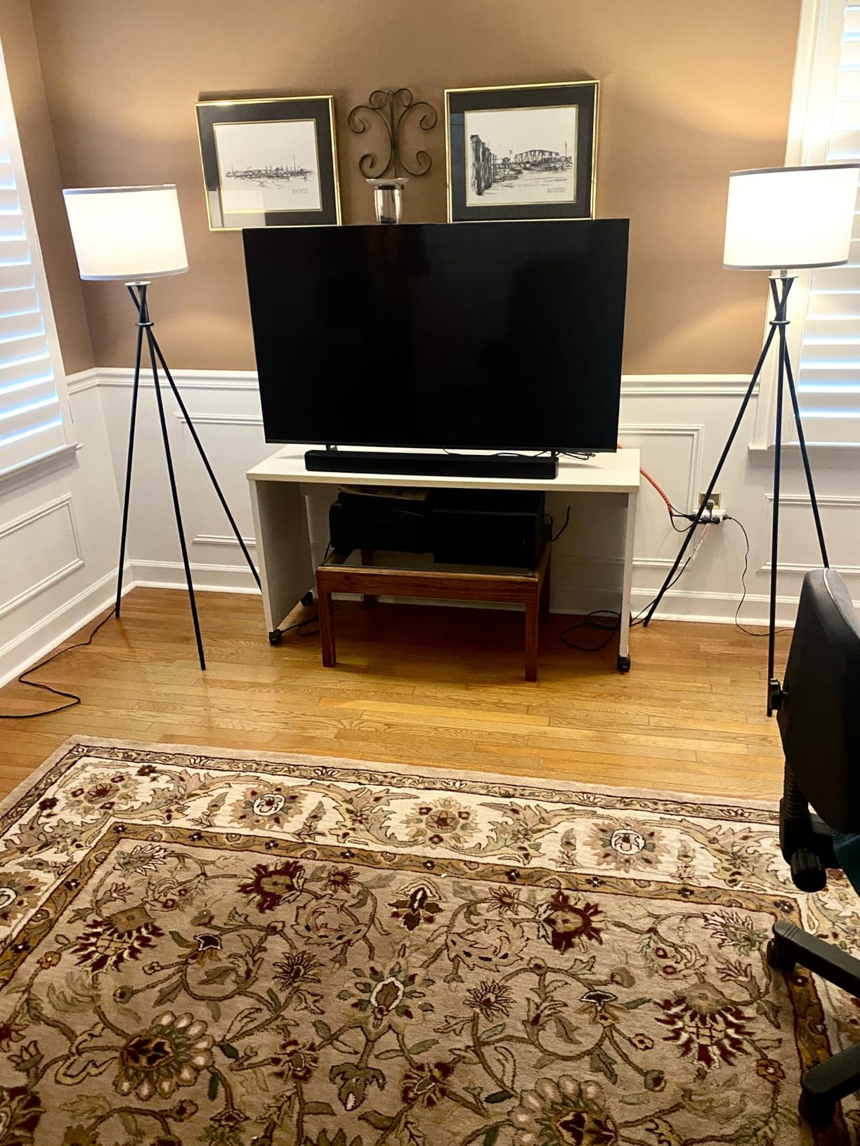 Gold Tripod Floor Lamp, 61