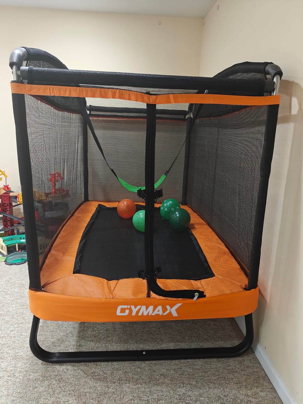 Goplus 6FT Kids Trampoline with Swing, ASTM Approved Rectangle Recreational Trampoline w/Enclosure Safety Net, Galvanized Steel Frame, Indoor Outdoor Baby Toddler Trampoline for Boys Girls customer photo 2
