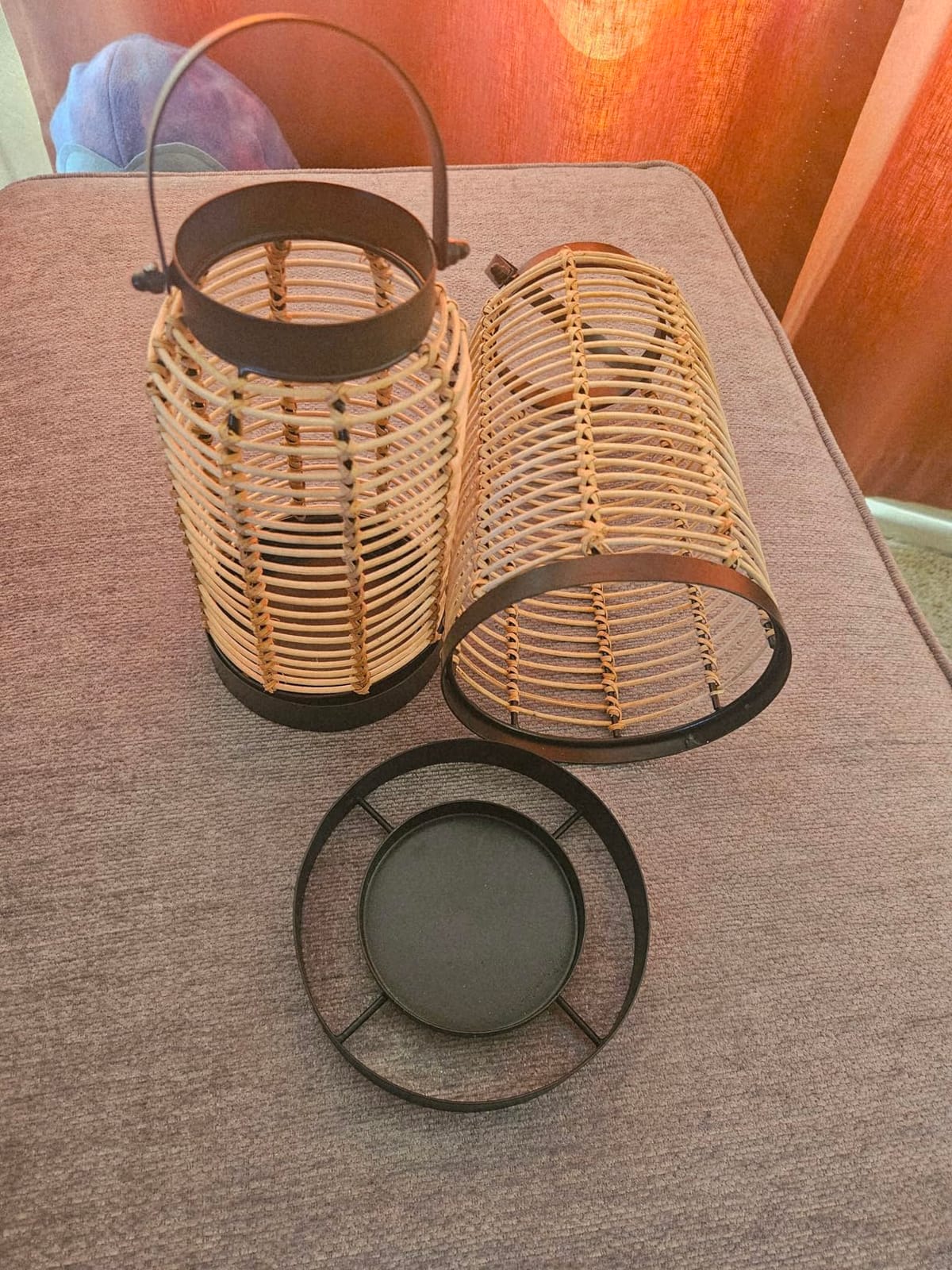 Natural Rattan Boho Lanterns - Handcrafted Chic Farmhouse Decor for Home | Modern Indoor and Outdoor Beauty for Your Living Room, Patio, Porch, Coffee Table or Kitchen Dining Table customer photo 1