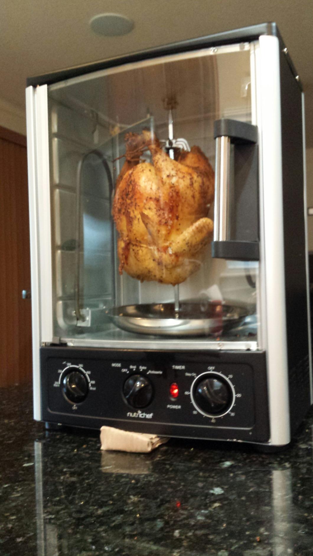 Nutrichef Vertical Countertop Oven with Rotisserie, Bake, Broil, & Kebab Rack Functions - Adjustable Settings - 2 Shelves - 1500W - Thanksgiving Turkey - Includes Grill, Kebab skewer racks & bake pan customer photo 1