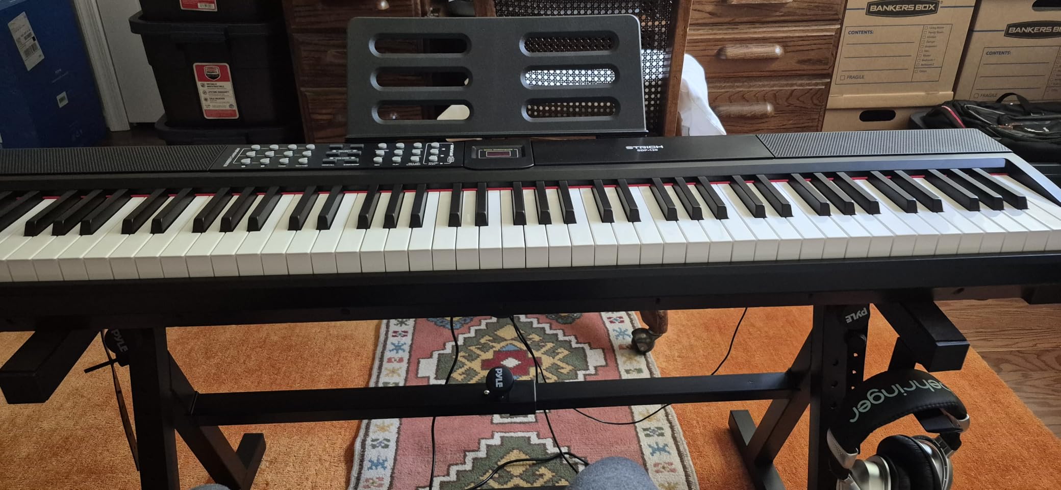 STRICH 88 Keys Weighted Keyboard Piano with Stand & Sustain Pedal, Hammer-Action Digital Piano, Full-size Electric Piano Keyboard Supports USB-MIDI/Wireless Connect, 15W×2 Built-In Speakers, SDP-120 customer photo 1