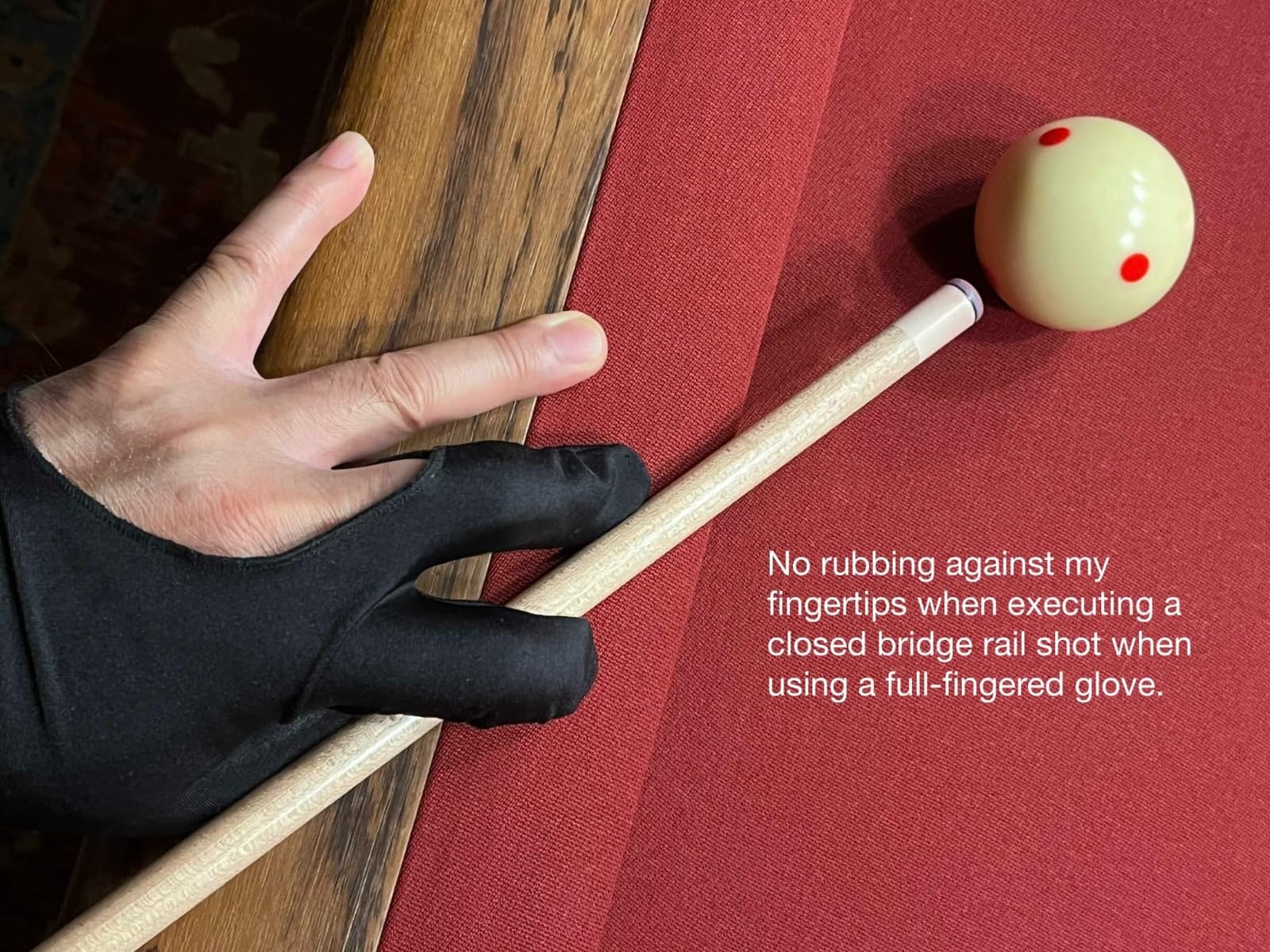 Billiard Pool Glove for Left Hand, 3-Finger Snooker Cue Glove | Breathable Mesh Palm, Smooth Stretch Back, Double-Stitched Construction, Adjustable Wrist Strap customer photo 1