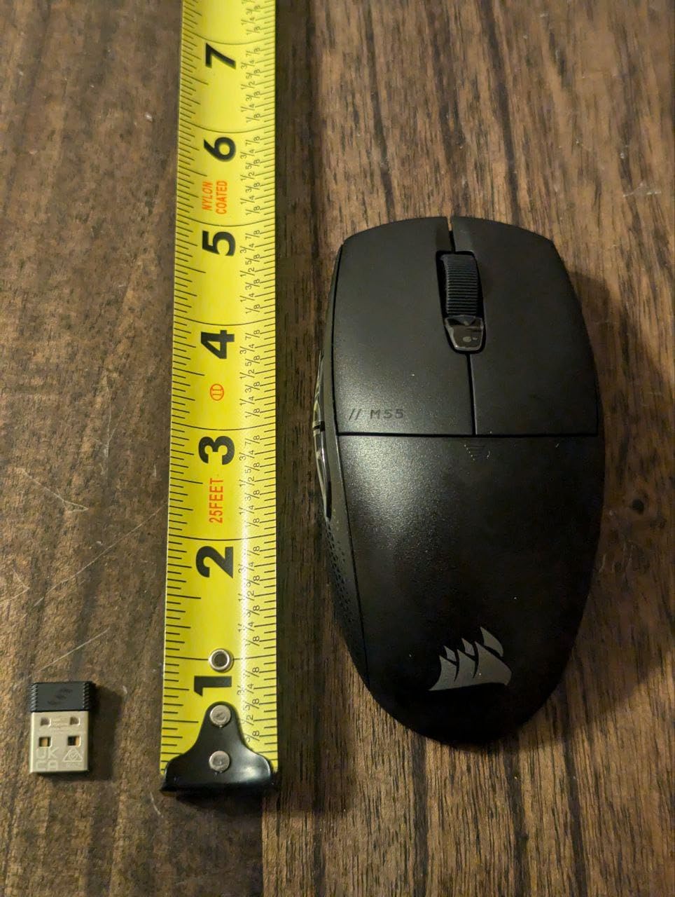 CORSAIR M55 Wireless Lightweight FPS Gaming Mouse - 2.4GHz & Bluetooth - 24,000 DPI - Long-Lasting Battery Life - Six Programmable Buttons - Textured Side Grips - Black customer photo 2