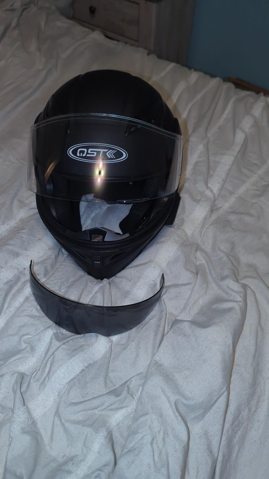 Bluetooth Motorcycle Helmet, Modular Motorcycle Helmet with Bluetooth, DOT Approved Dual Visor Full Face Flip up Bluetooth Integrated Motorcycle Helmets for Adults Men Women customer photo 1