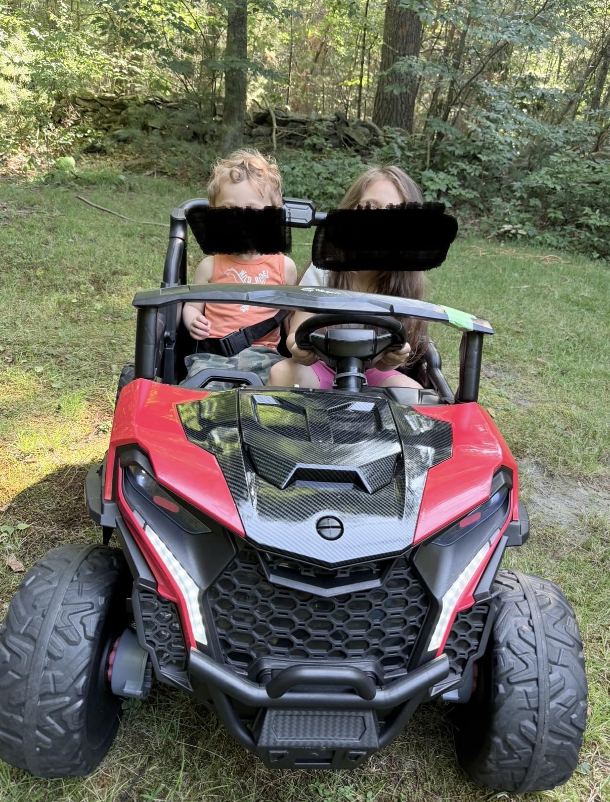 ARBELI 24V 2 Seater Ride on Car Truck, 4x200W Motors, EVA Tires, Red | 24V ride on toys for big kids 3-8, max 4.5mph, remote control, rainbow lights, bluetooth, shock absorbers, max load 133 lbs customer photo 1