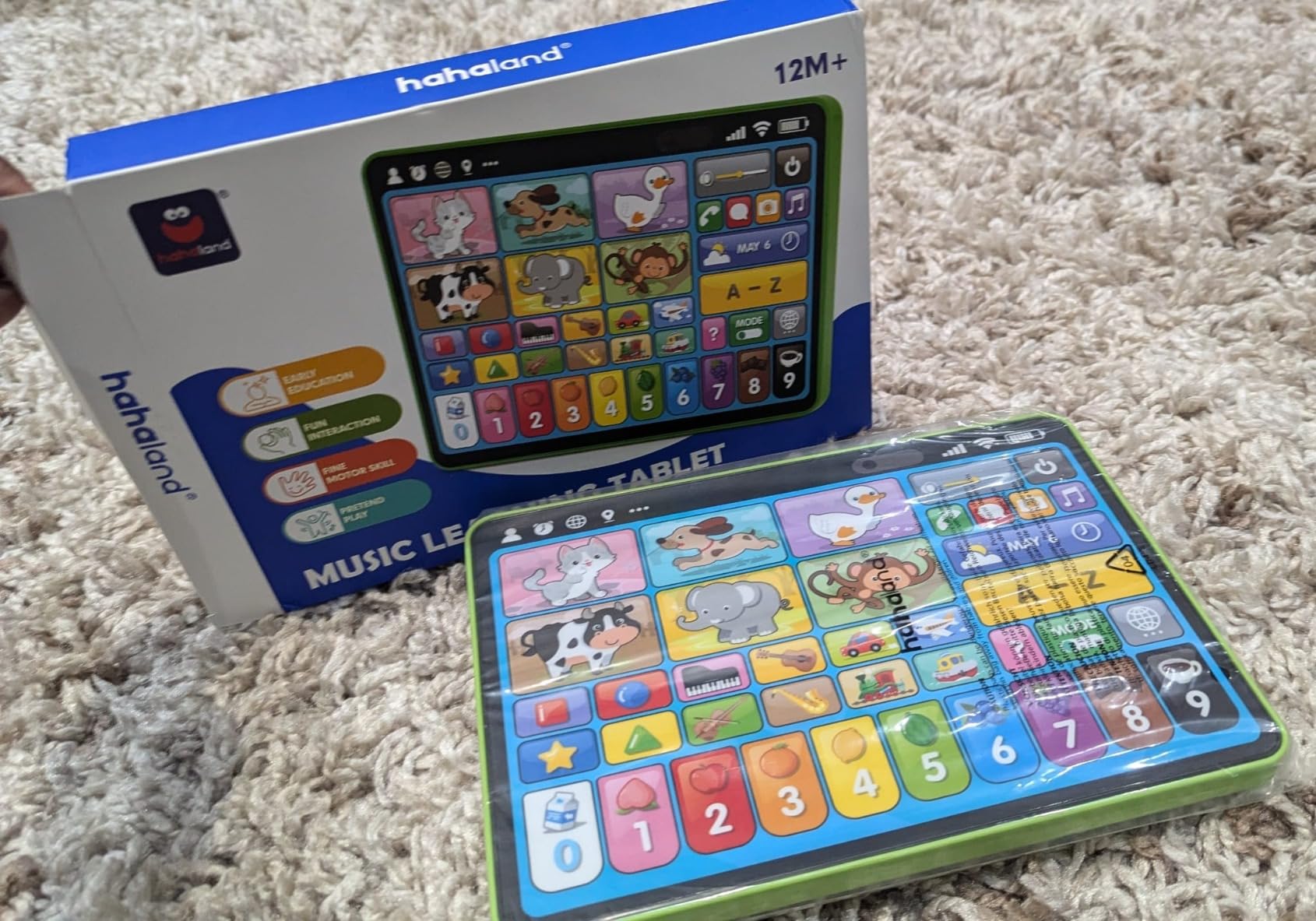hahaland 5-Language Learning Tablet Toy for Toddler 1-3 with Speech Therapy | New Version Educational Toys with Sounds & Music, Montessori Early Development Birthday Gifts for Boys Girls Baby Ages 1 2 3 customer photo 2