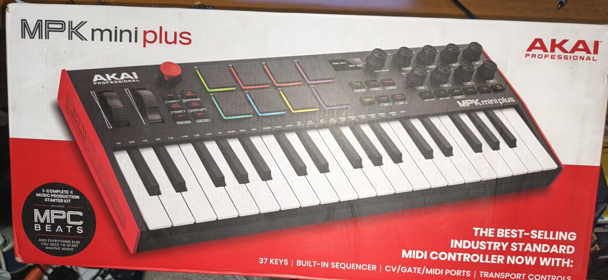 Akai Professional MPK Mini Plus 37-Key USB MIDI Keyboard Controller, White | Velocity-Sensitive Mini Keys, 8 MPC Pads, 64 Step Sequencer, MIDI/CV/Gate I/O, Software Suite Included, for Beat Makers customer photo 2