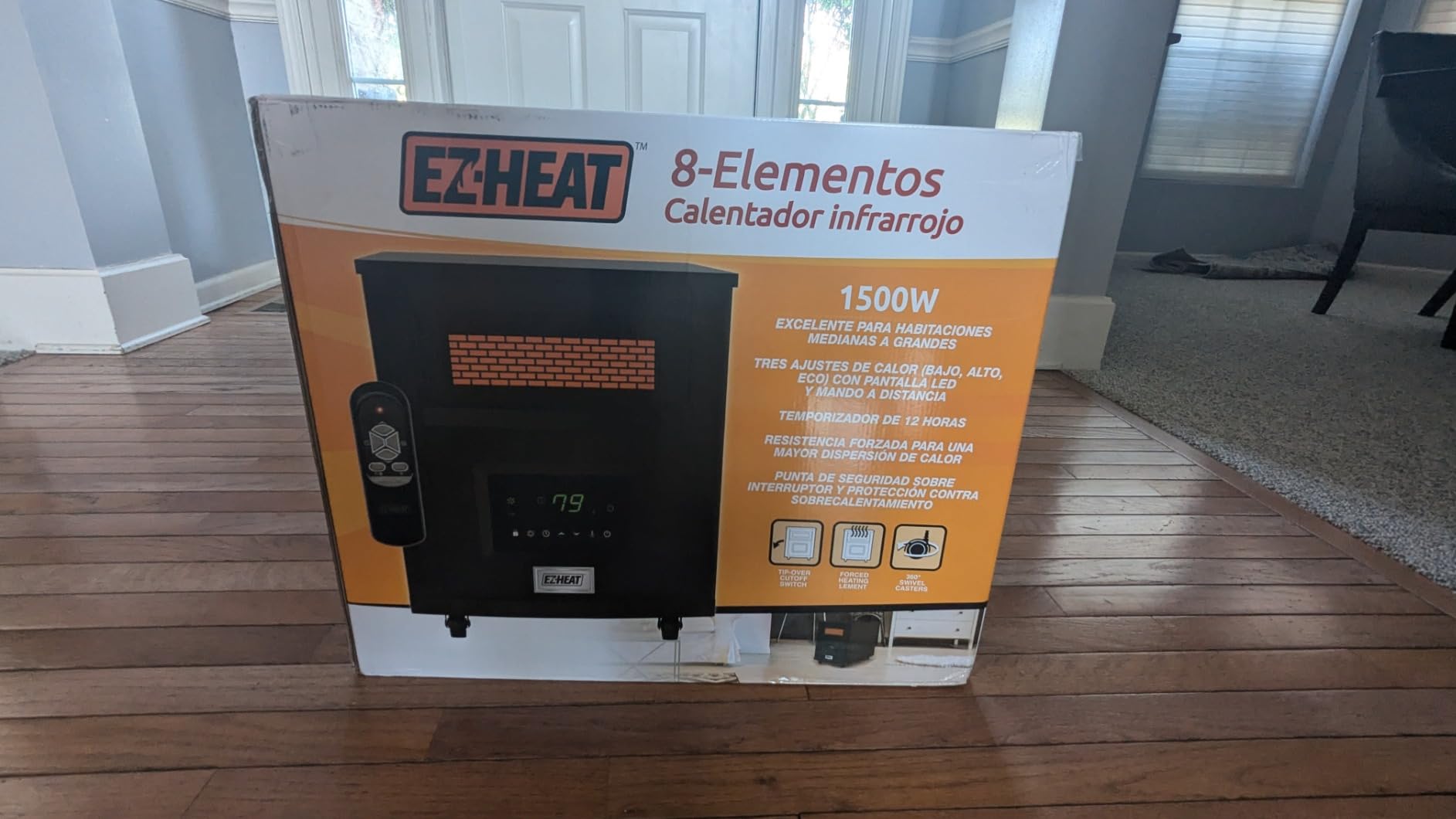 EZ-HEAT 1,500-Watt 18 inch Cabinet Space Heater with Remote Control, USB Charging Ports, Timer Function, Tip Over Switch & Overheat Protection, MT0018N8 customer photo 1